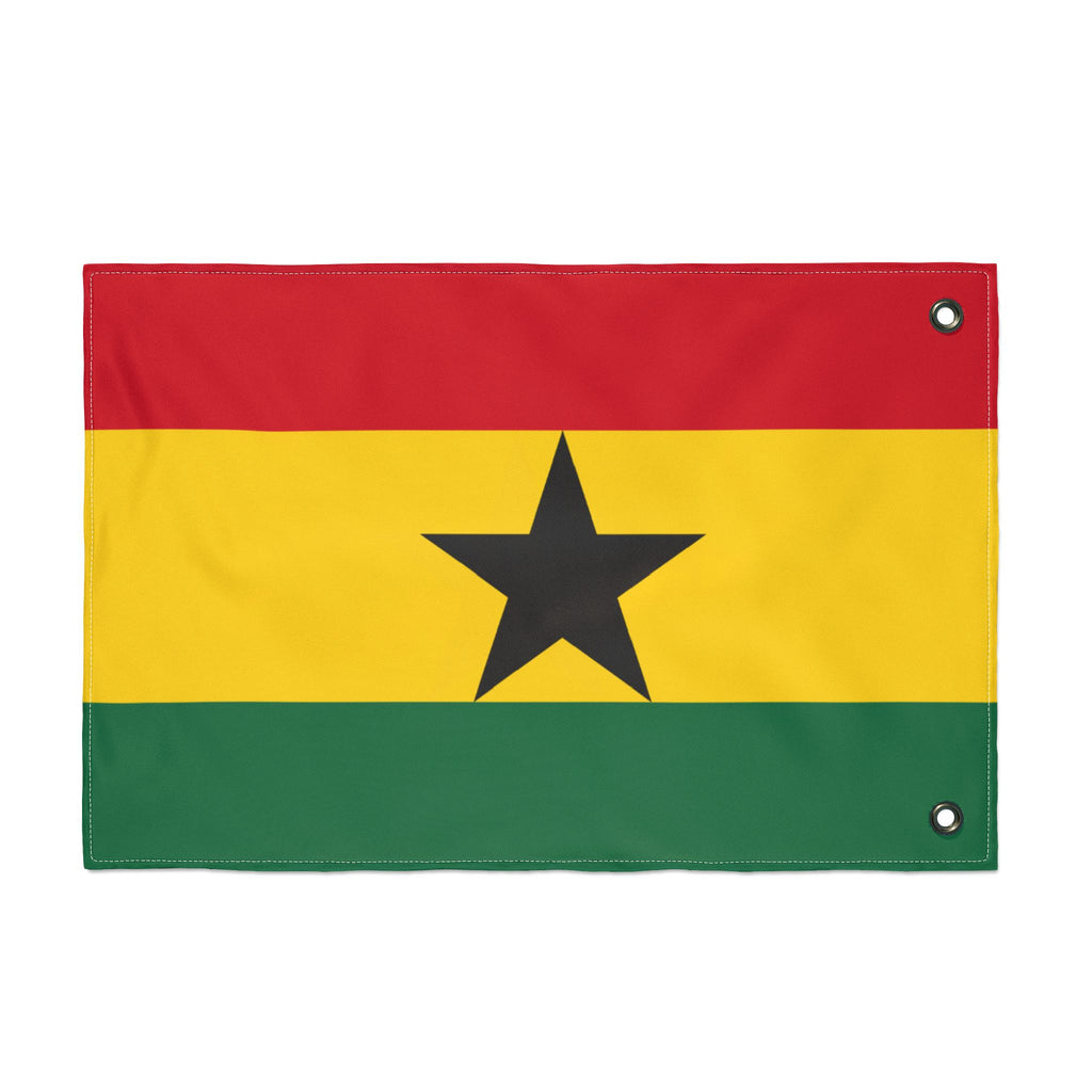 Ghana Flag - Double-Sided Outdoor Flag (Red, Gold & Green with Black Star)