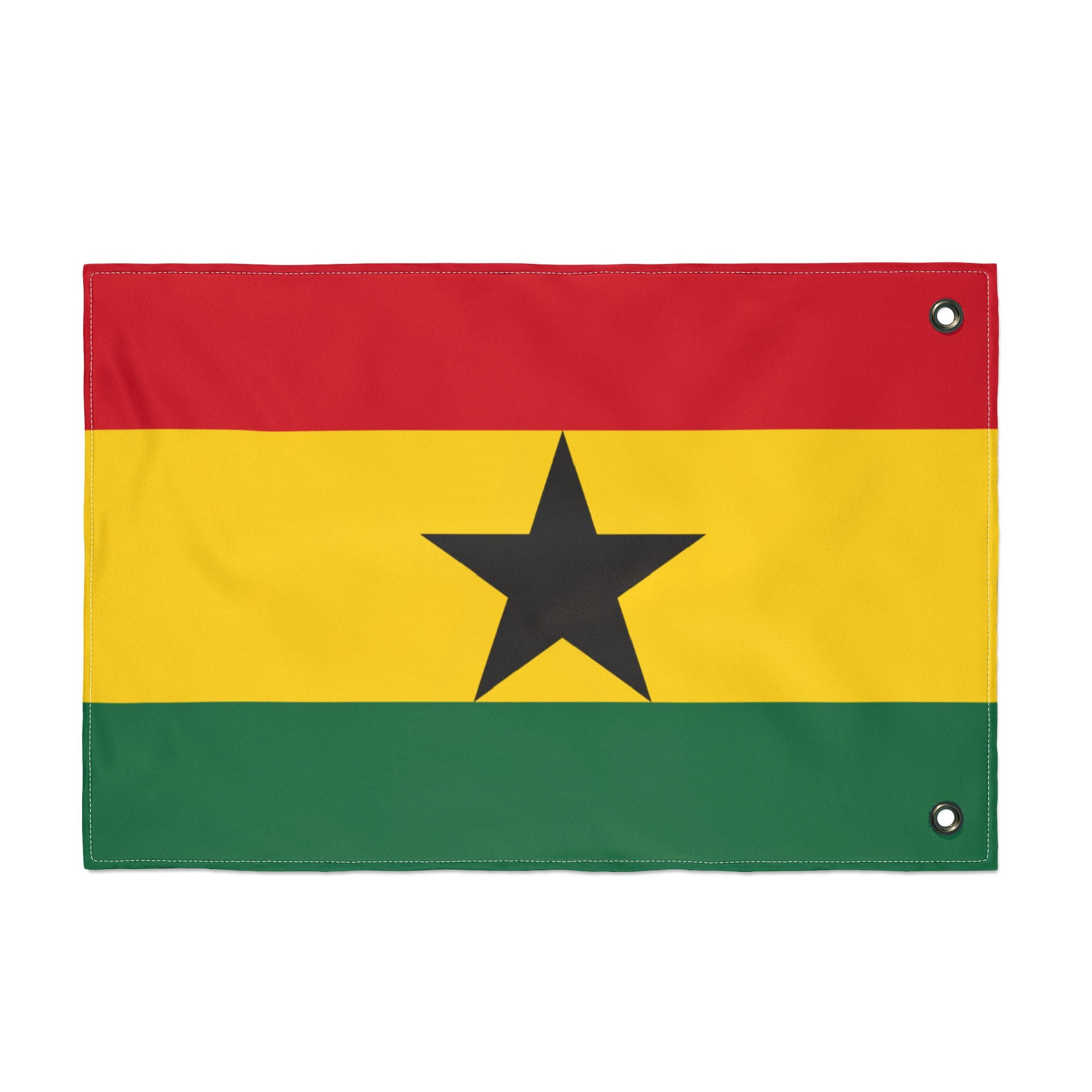 Ghana Flag - Double-Sided Outdoor Flag (Red, Gold & Green with Black Star)