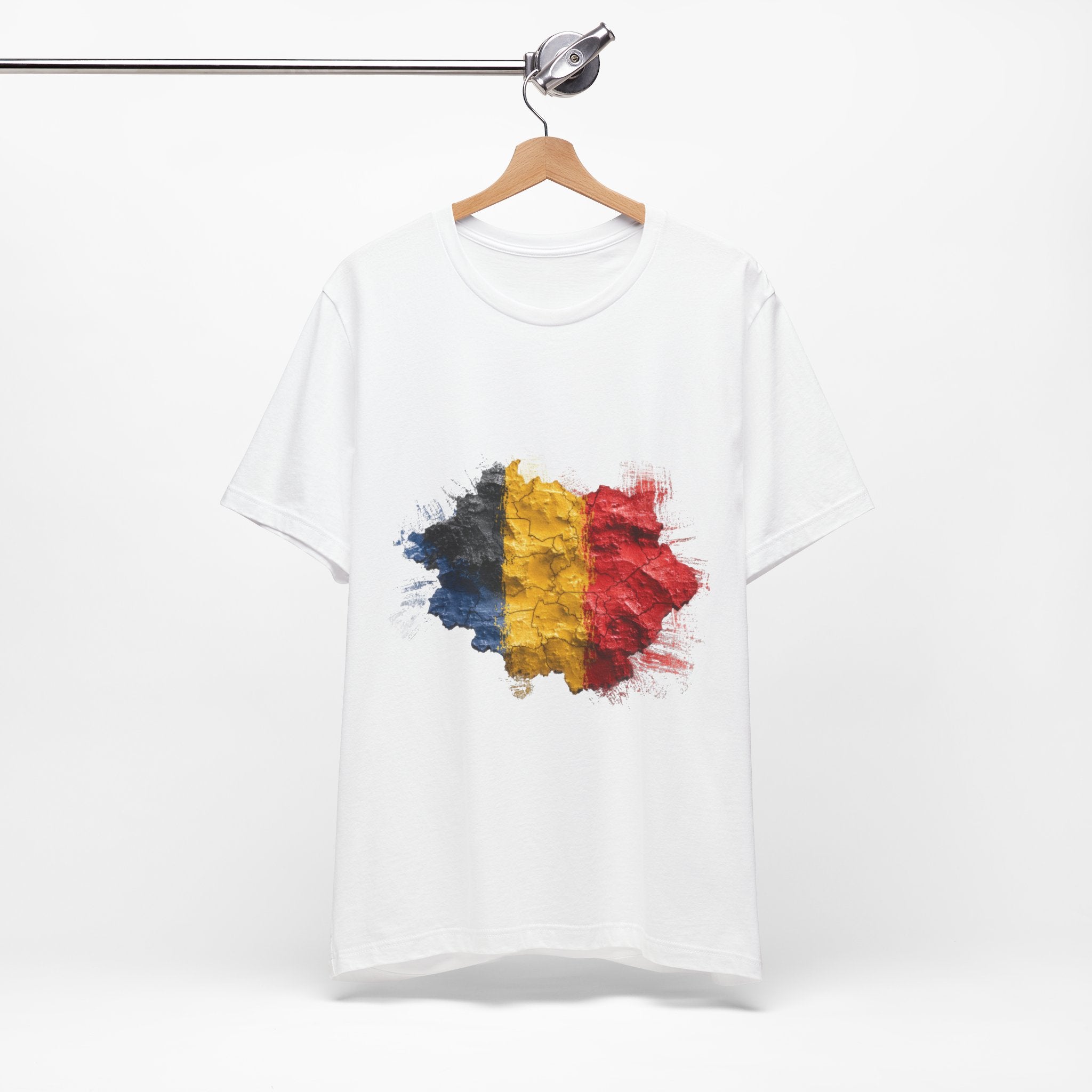 Belgium Flag Map T-Shirt — Grunge Romanian Pride Tee