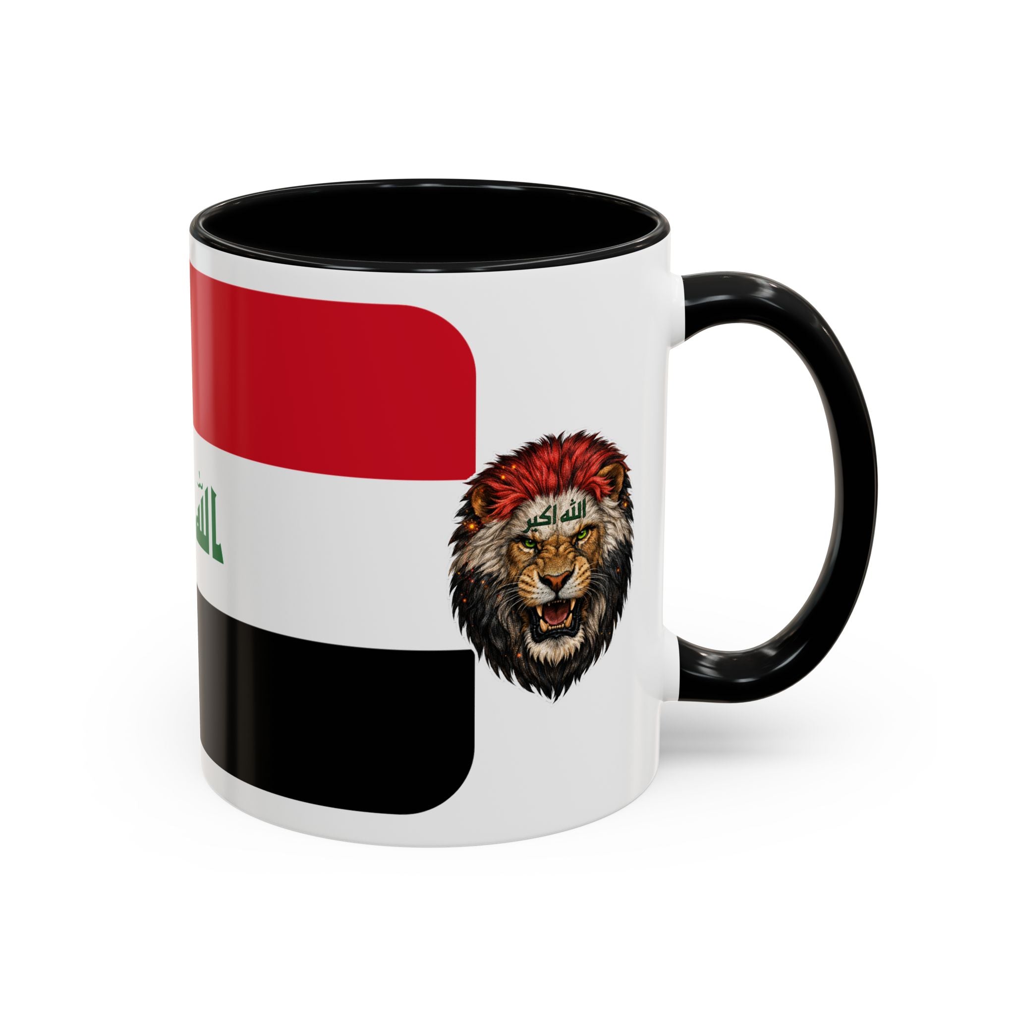 Iraq Flag Accent Coffee Mug with Lion Emblem – Patriotic Iraqi 11/15oz Mug