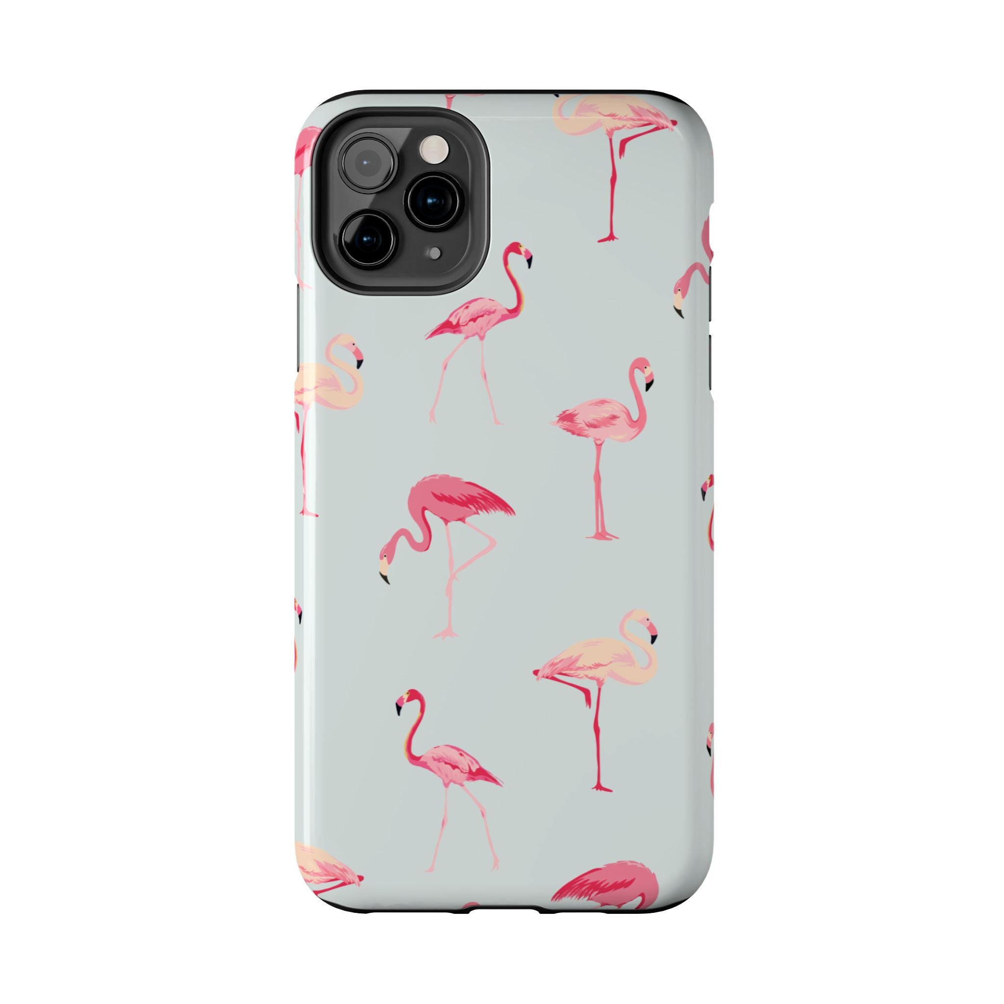 Flamingo Pattern Tough Phone Case — Cute Pink Birds Protective Phone Cover