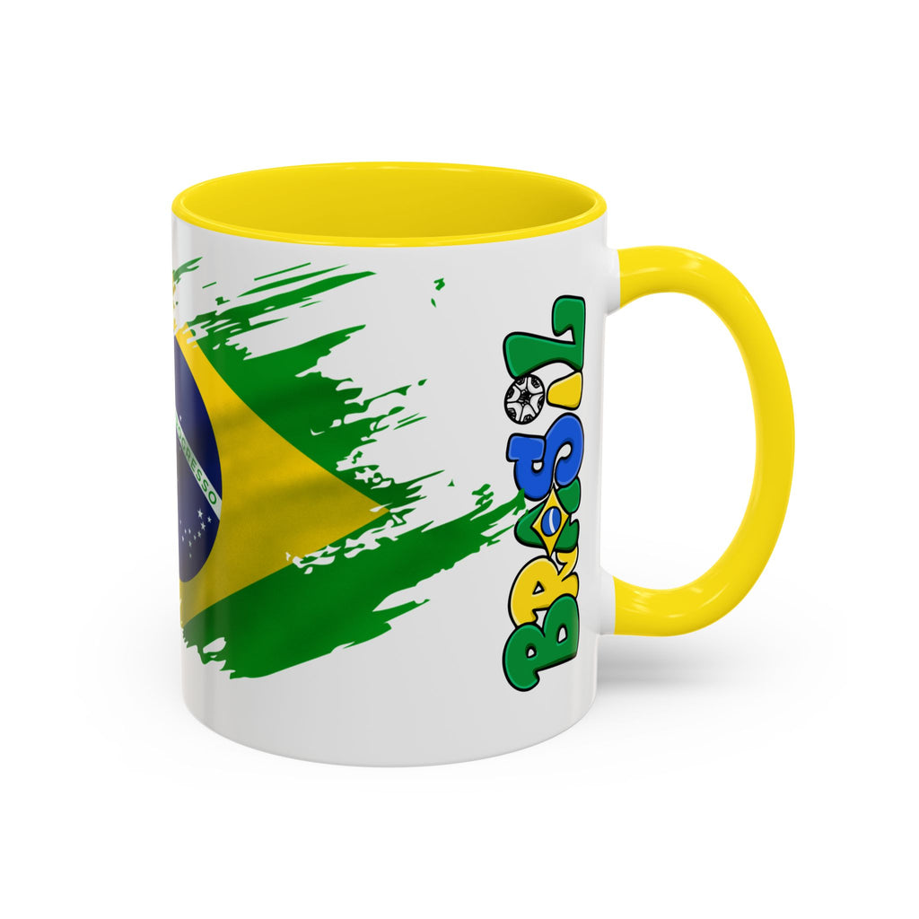 Brazil Flag Accent Coffee Mug — Brasil Pride 11/15oz