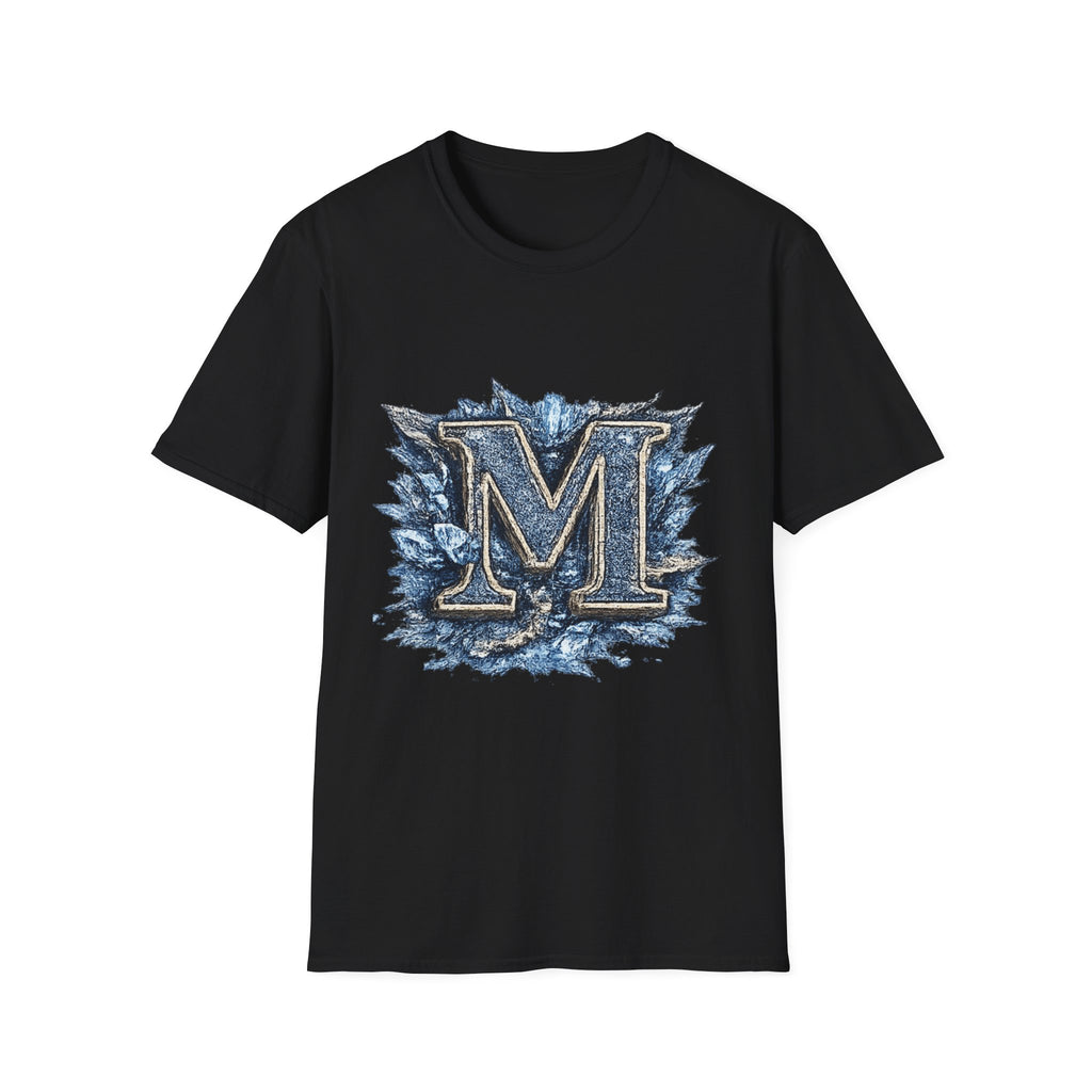 Ice Crest 'M' T-Shirt — Frosted Monogram Graphic Tee