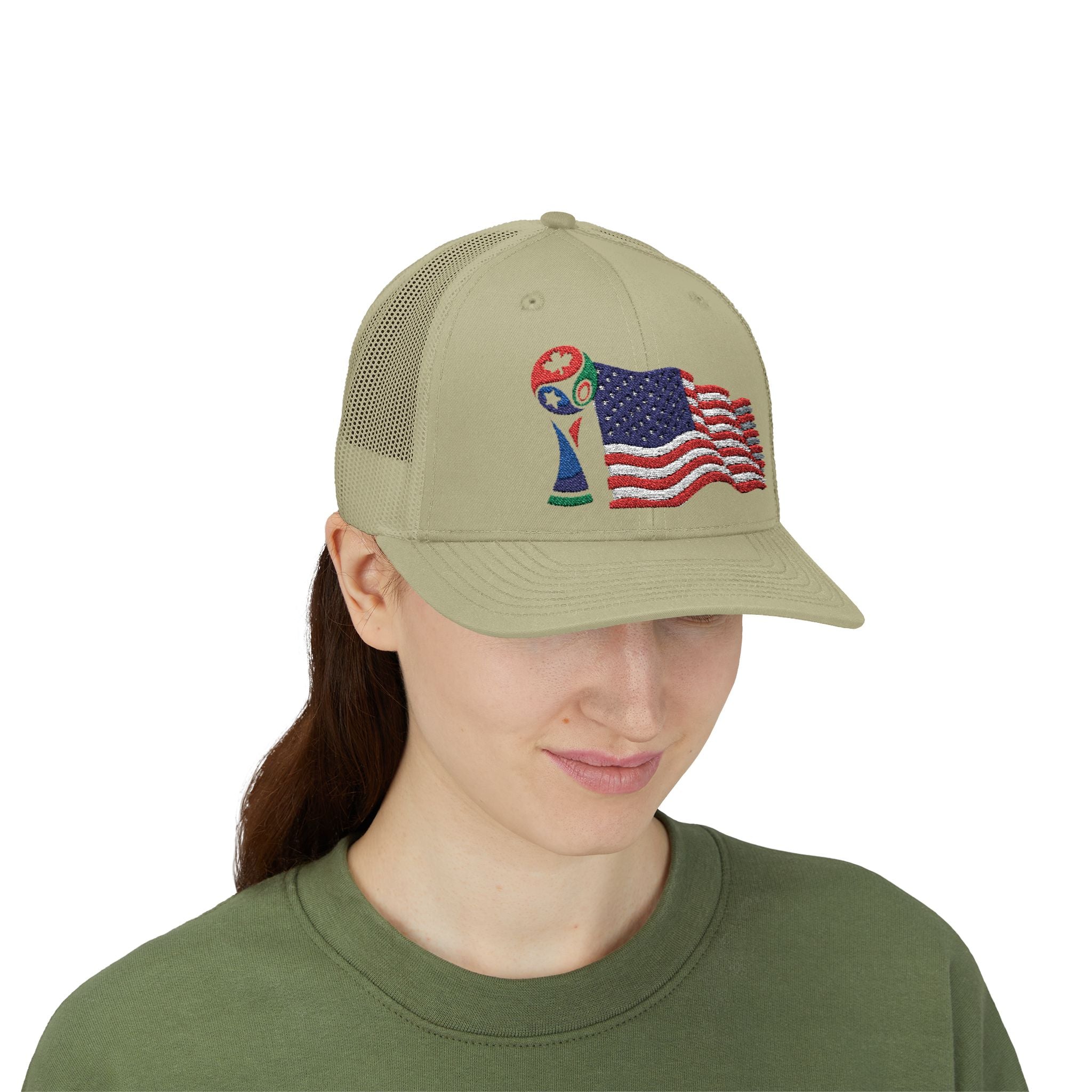 USA Cup Flag Snapback Cap