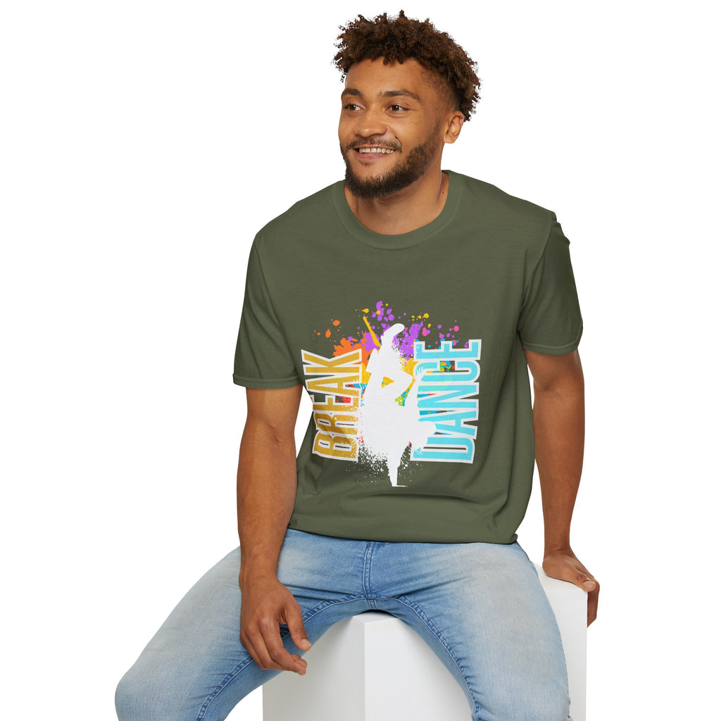 Break Dance T-Shirt – Colorful Splatter B-Boy/B-Girl Street Dance Tee