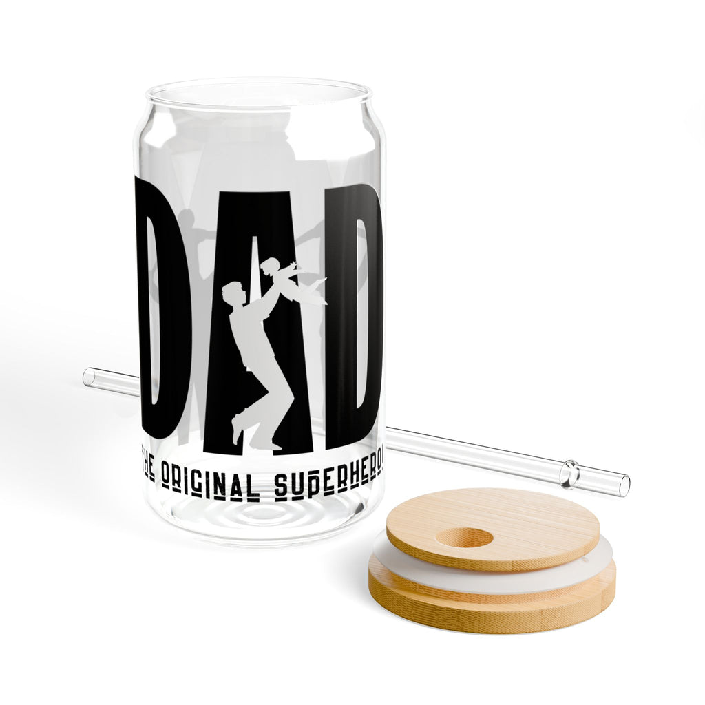 Dad Sipper Glass — 16oz "The Original Superhero" Drink Tumbler