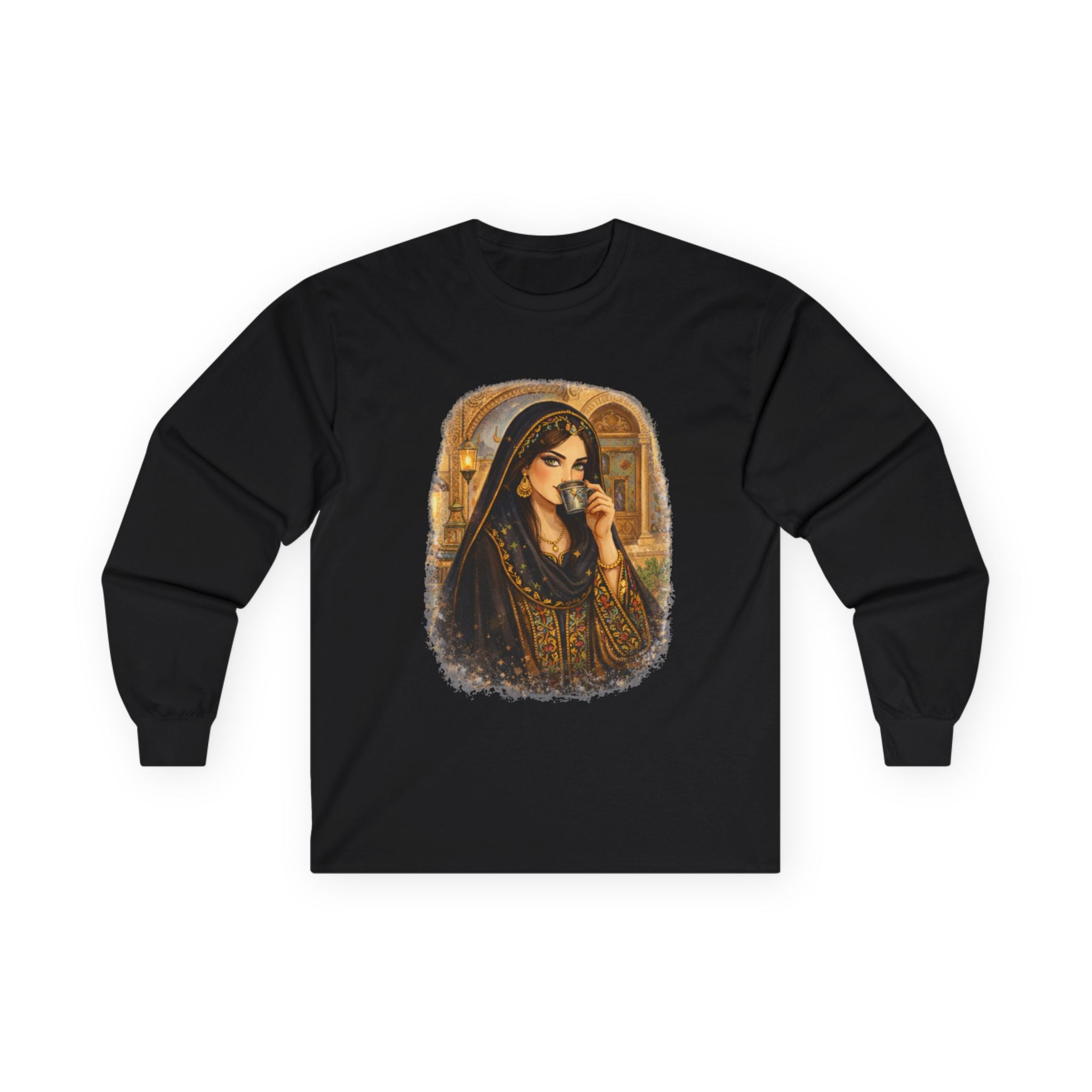 Vintage Arabian Princess Portrait Long Sleeve Tee