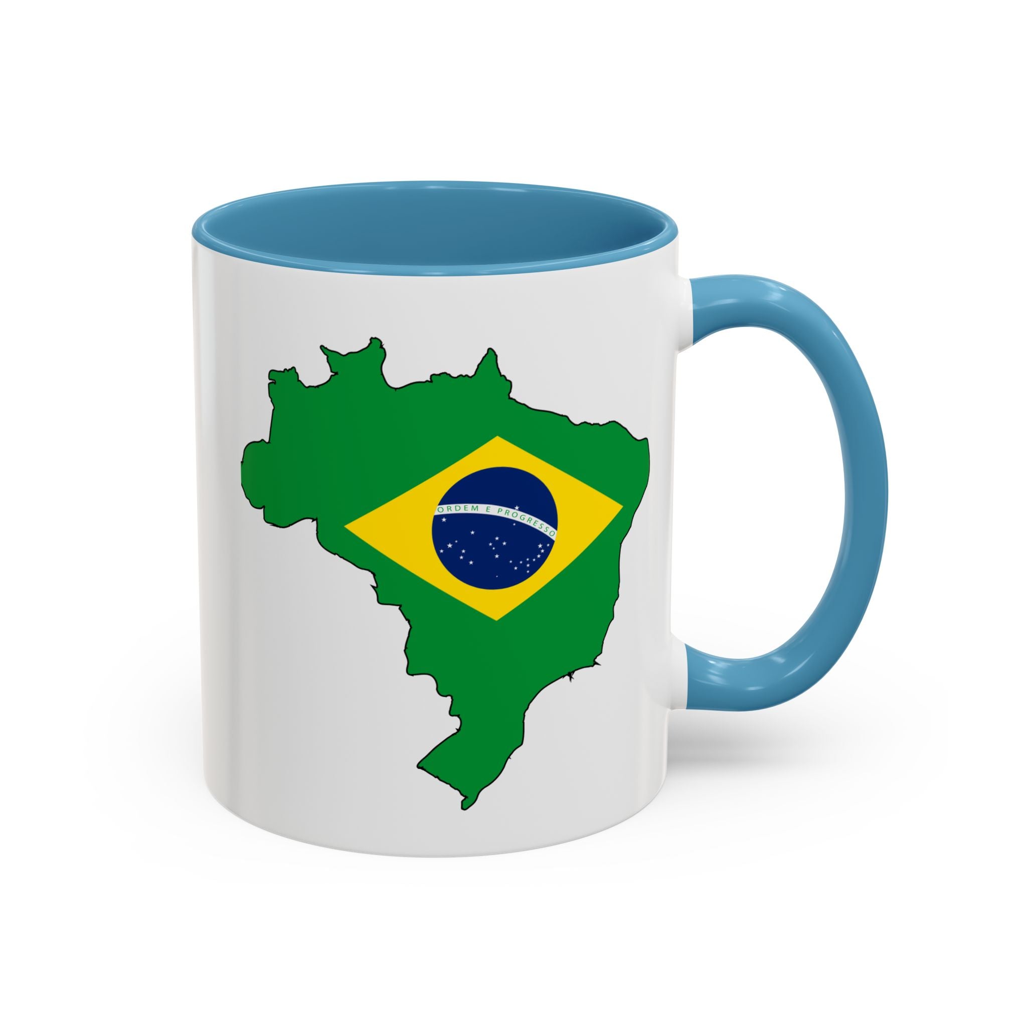 Brazil Map Coffee Mug — Brazilian Flag Accent 11/15oz