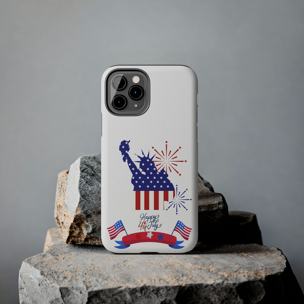 4th of July Tough Phone Case — Statue of Liberty USA Flag Design