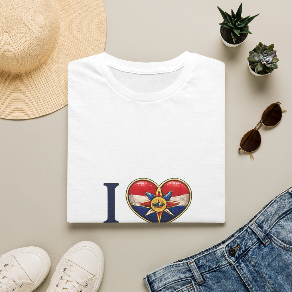 Chaldean Pride T-Shirt — "I  Chaldean" Flag Heart Design