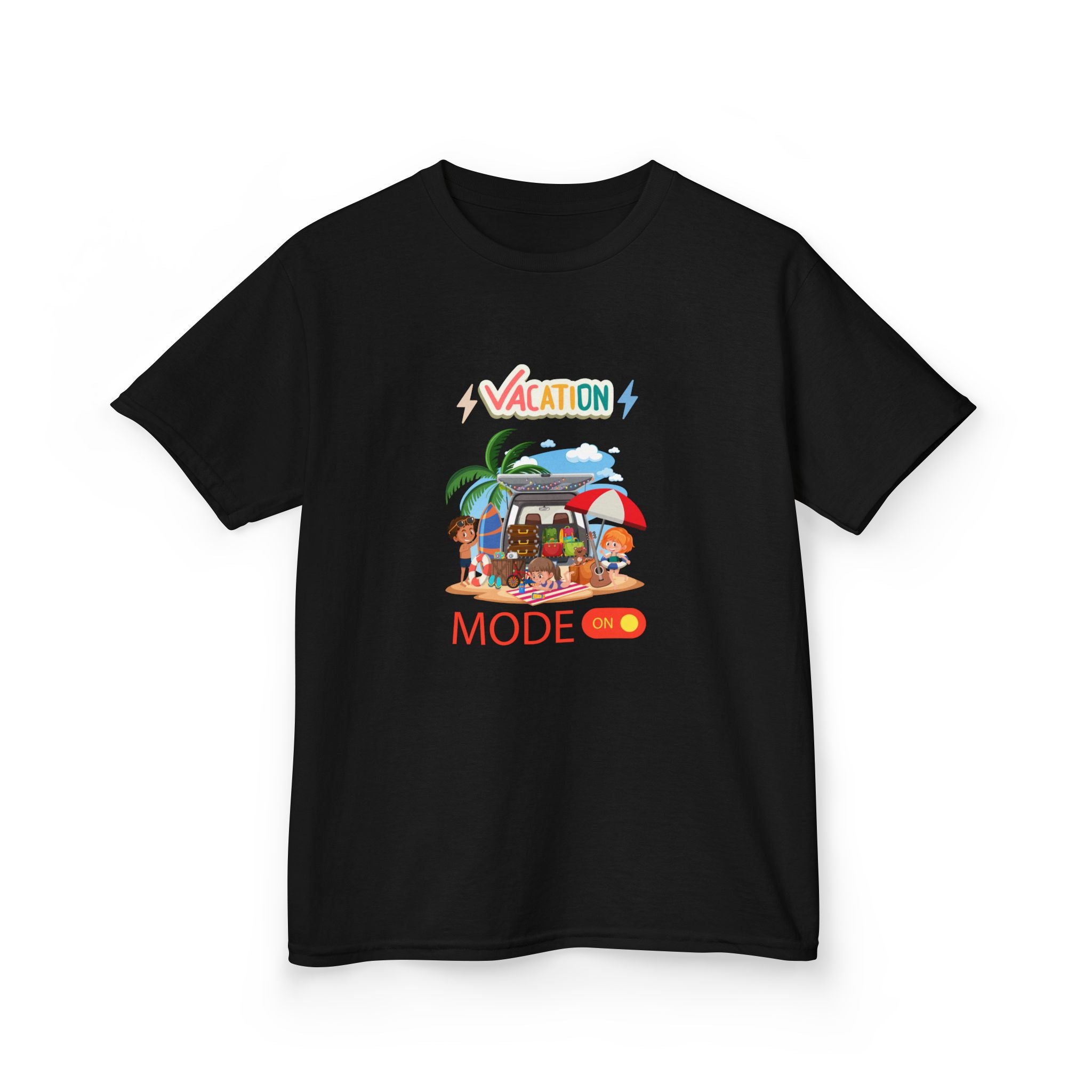 Kids Tee — "Vacation Mode" Beach Graphic Shirt