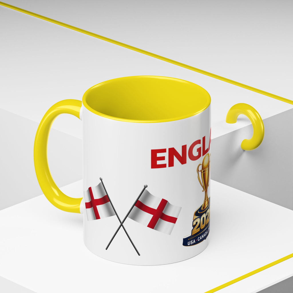 England 2026 Soccer Trophy Accent Coffee Mug — Cup Fan Gift (11/15oz)