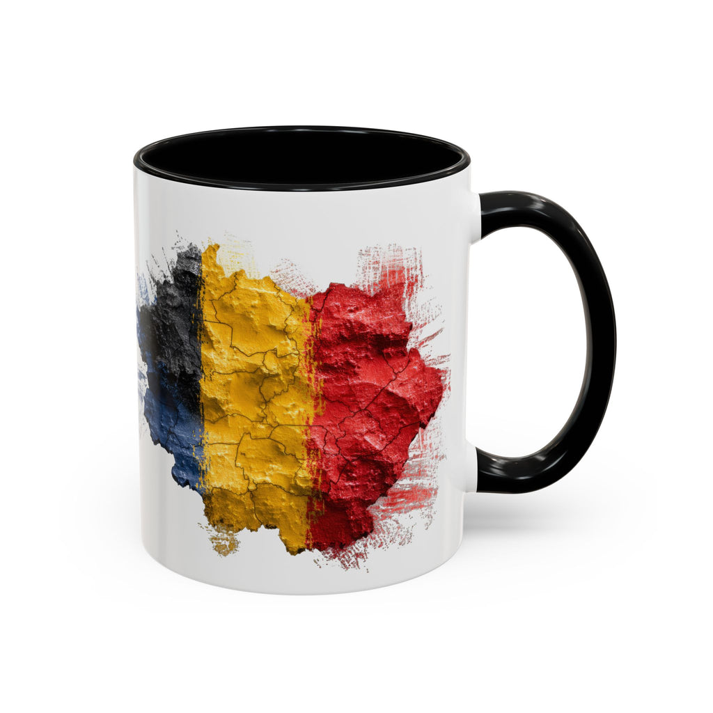 Belgium Flag Coffee Mug – Distressed Watercolor Accent Mug (11/15oz)