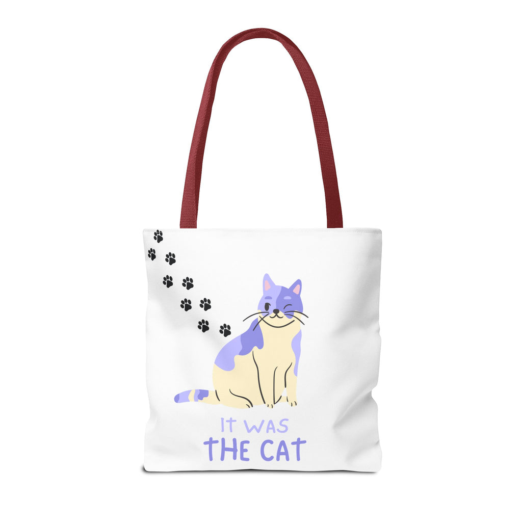 Cat Paw Print Tote — "It Wasn't Me" Funny Cat Tote Bag