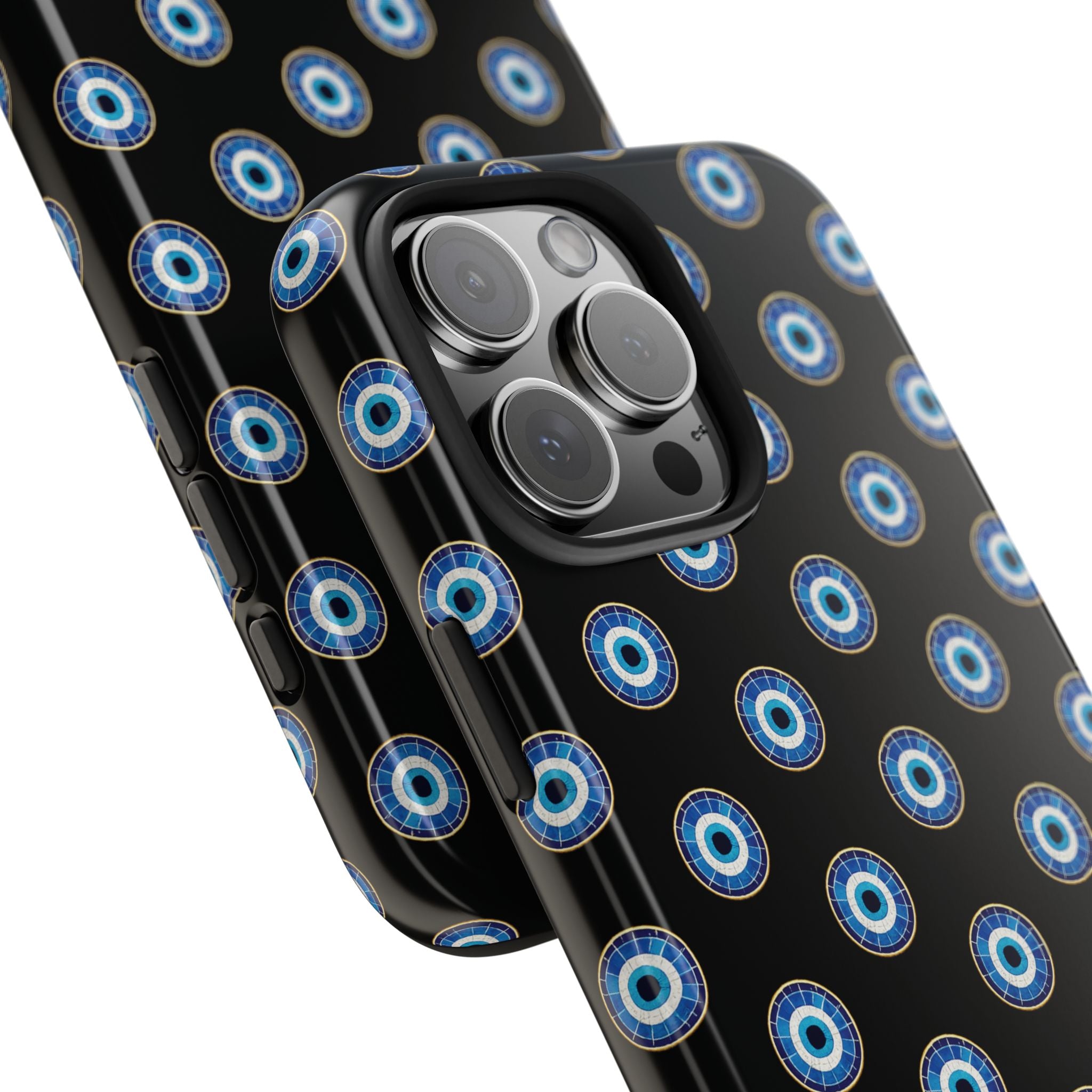 Evil Eye Pattern Tough Phone Case — Protective Blue Nazar Design