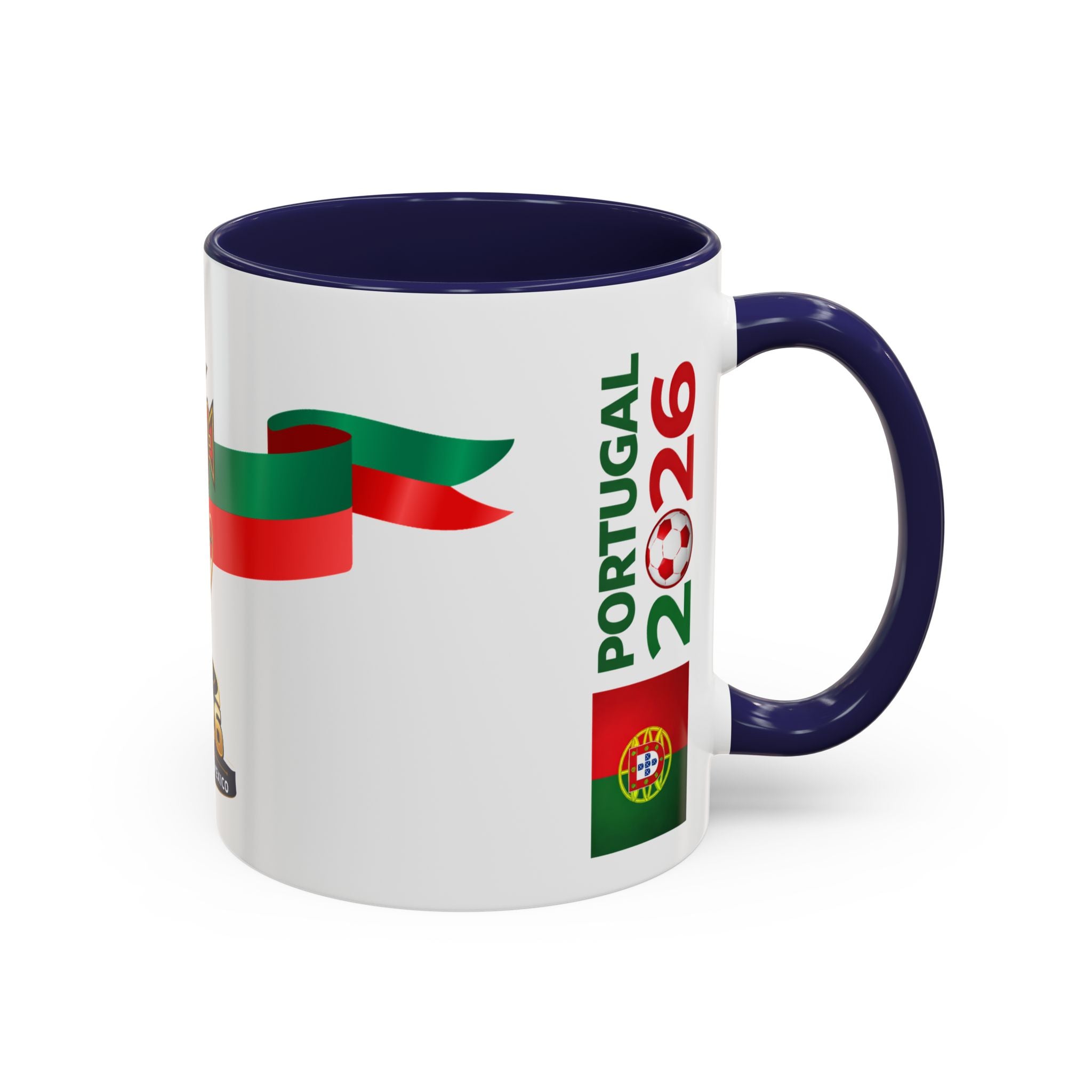 Portugal 2026 Soccer Cup Accent Coffee Mug – Portugal 2026 Trophy Design
