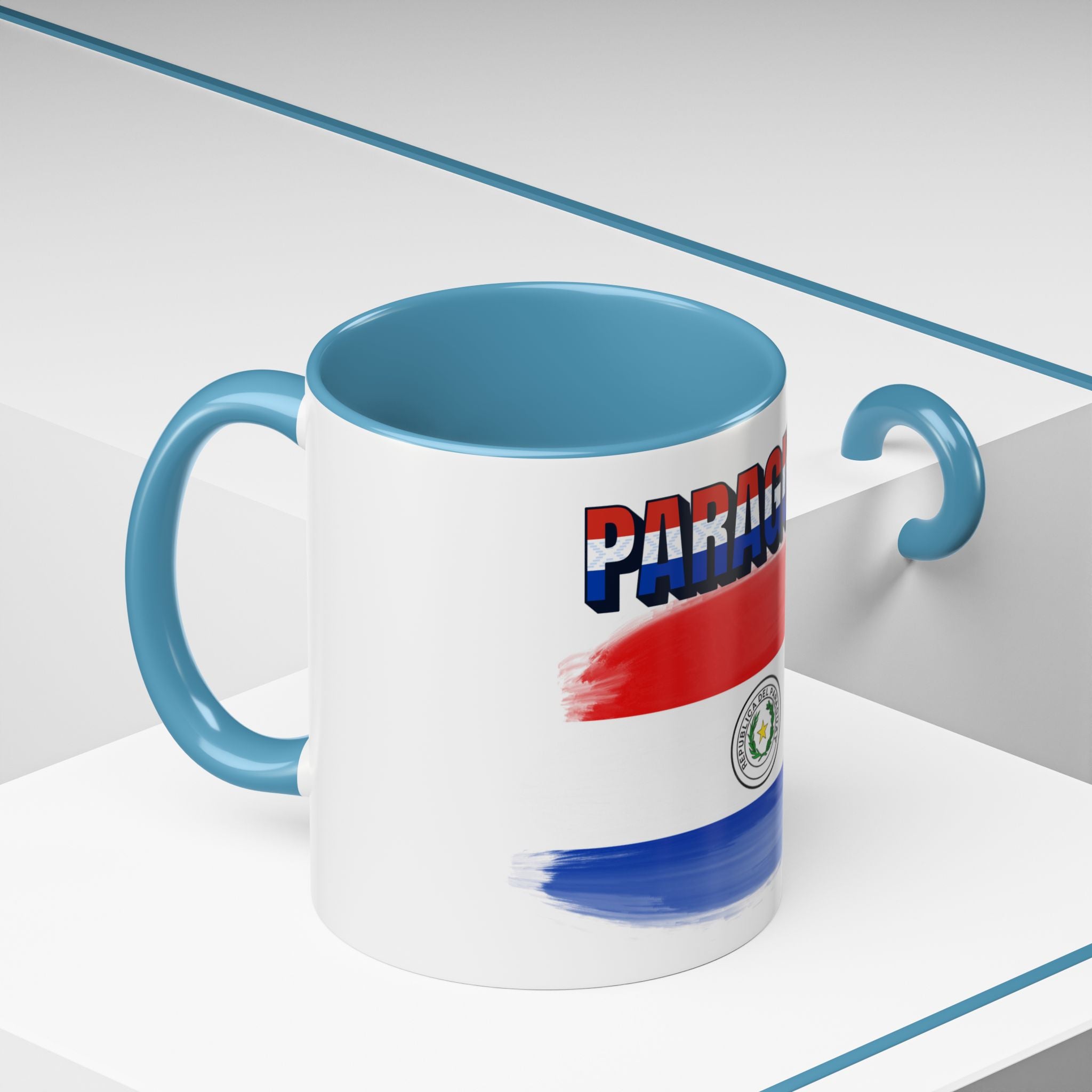 Paraguay Flag Accent Coffee Mug – Patriotic Red White Blue Souvenir (11/15 oz)