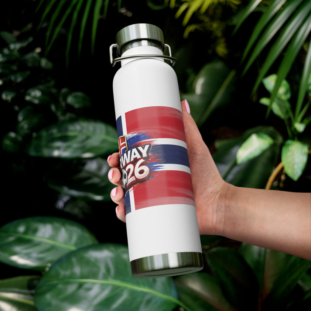 Norway 2026 Soccer Flag Bottle — 22oz Insulated Water Bottle