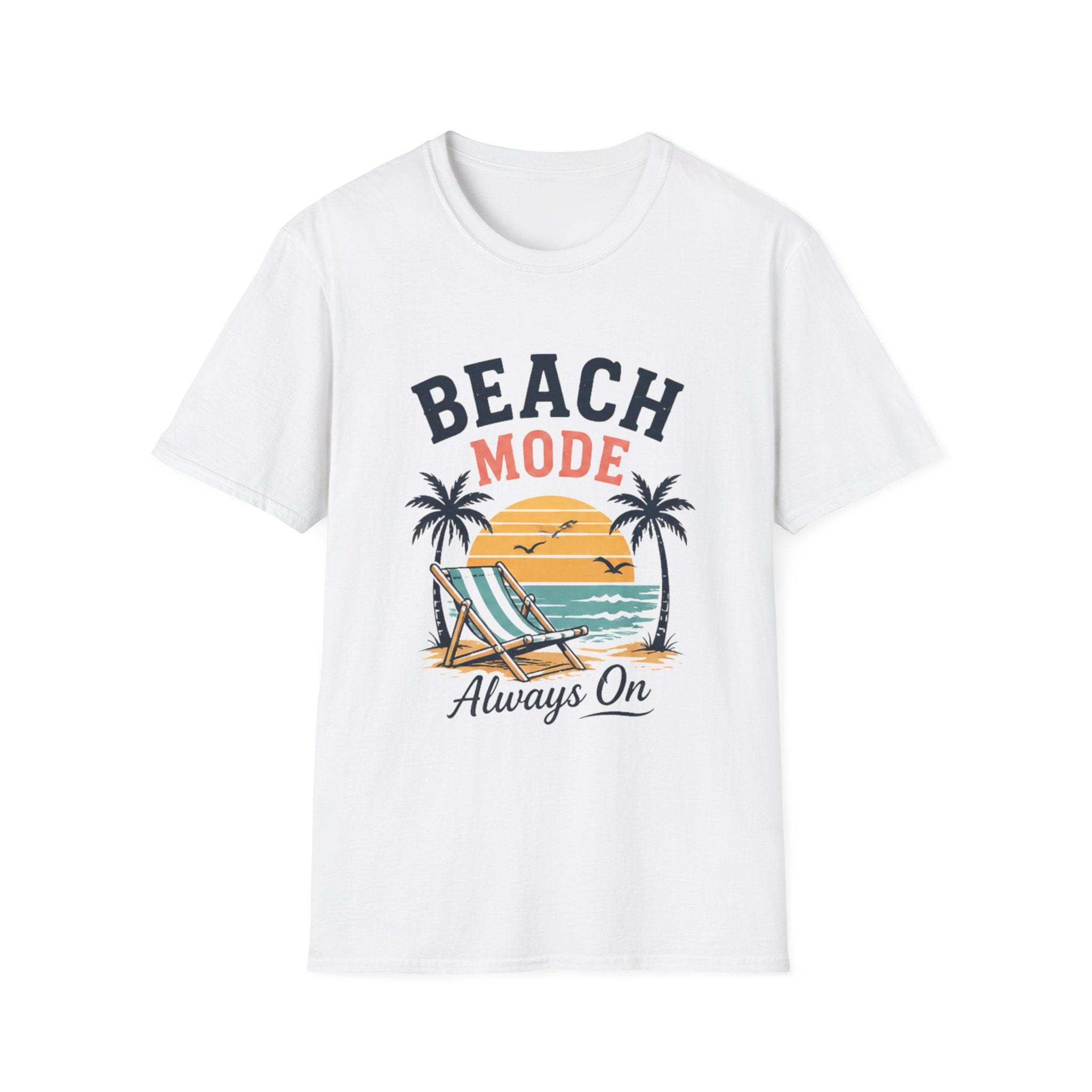 Beach Mode unisex T-Shirt — "Always On" Vintage Sunset Beach Graphic