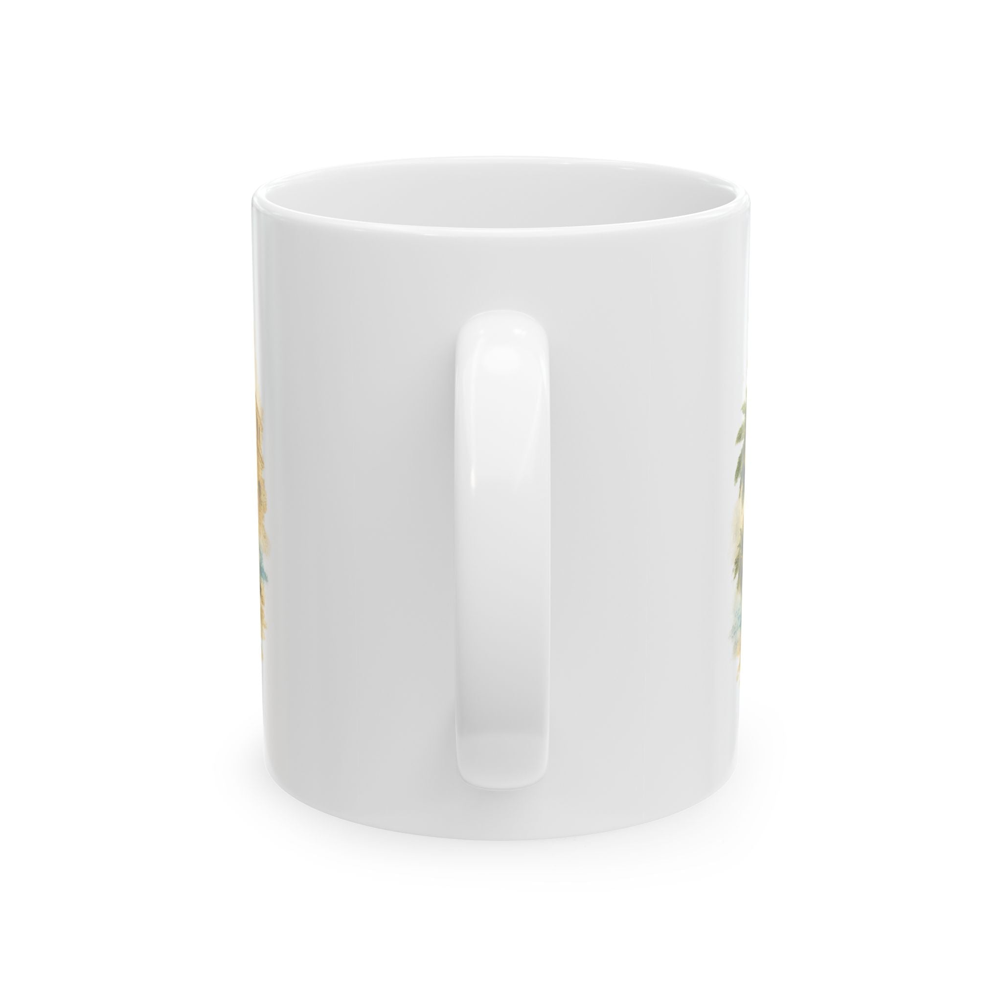 Basra Landscape Ceramic Mug – Arabic Calligraphy ‘بصراوية’ Vintage River Scene