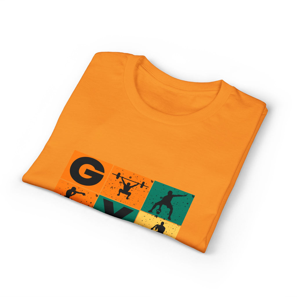 Gym Blocks Graphic T-Shirt — Retro Fitness Silhouette Tee