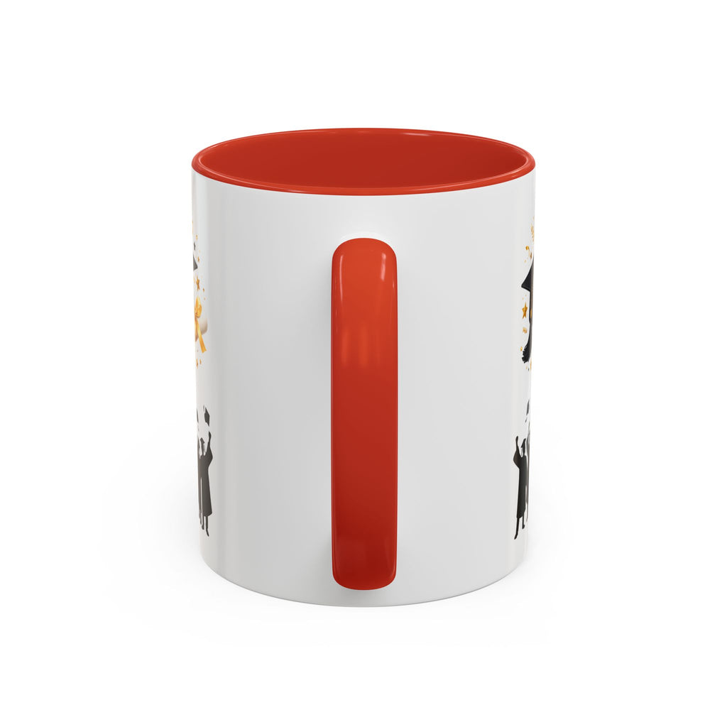 Graduation Celebration Coffee Mug — Cap, Diploma & Tossed Caps Design