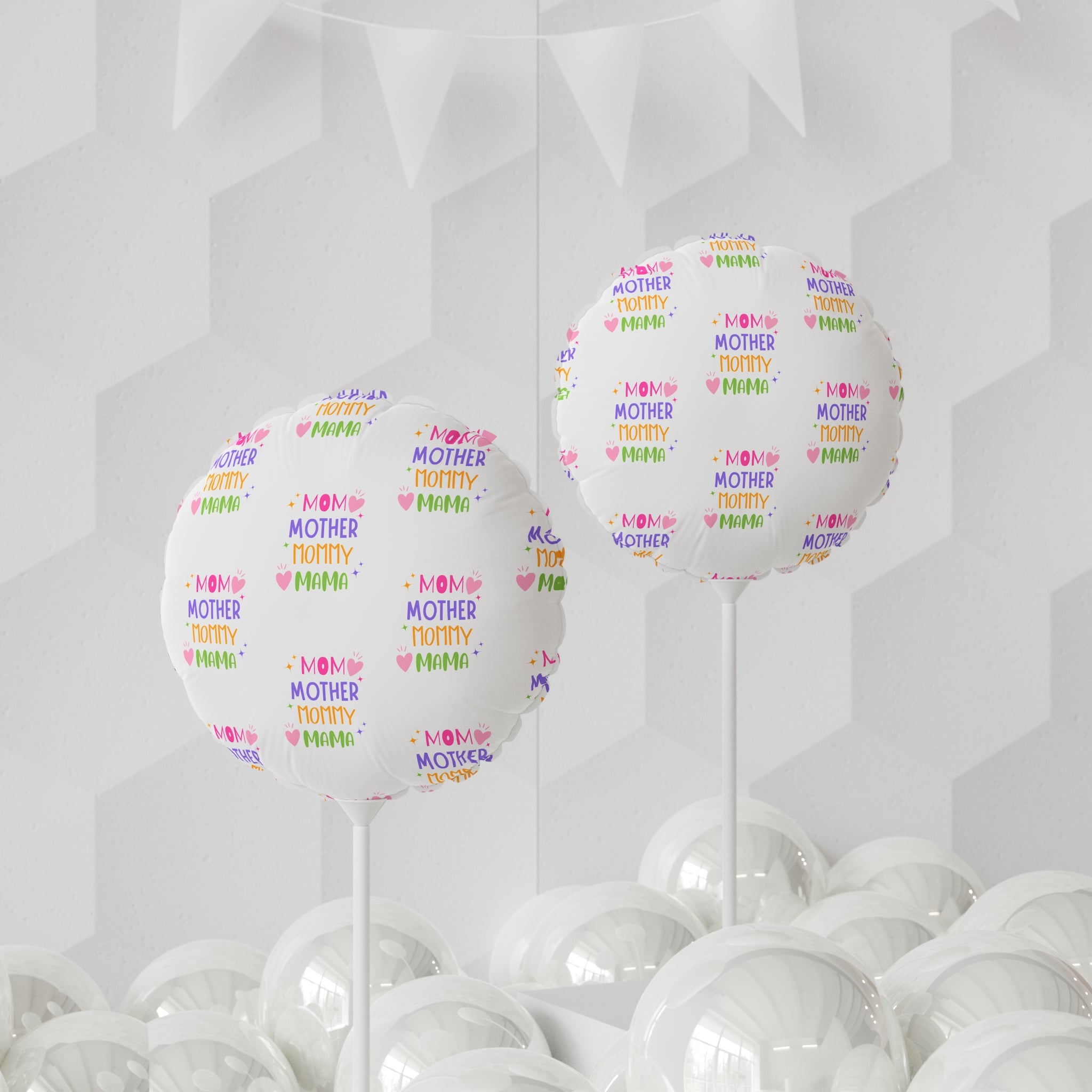 Mom Mother Mommy Mama 11" Round Balloon — Colorful Mother's Day Celebration Balloon