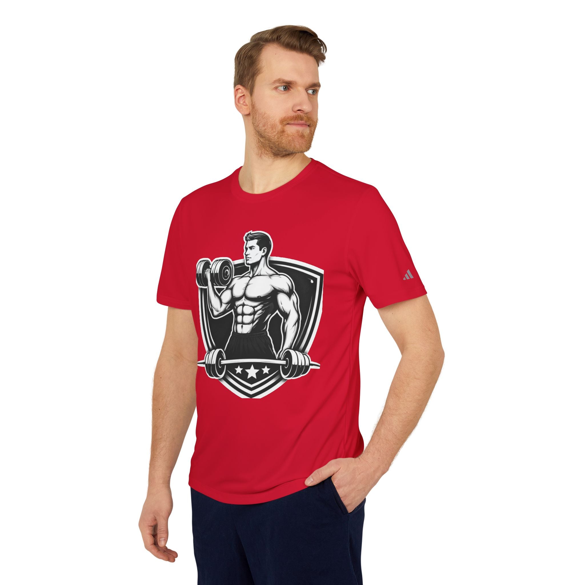 Fitness Graphic T-Shirt — Vintage Bodybuilder Barbell Design