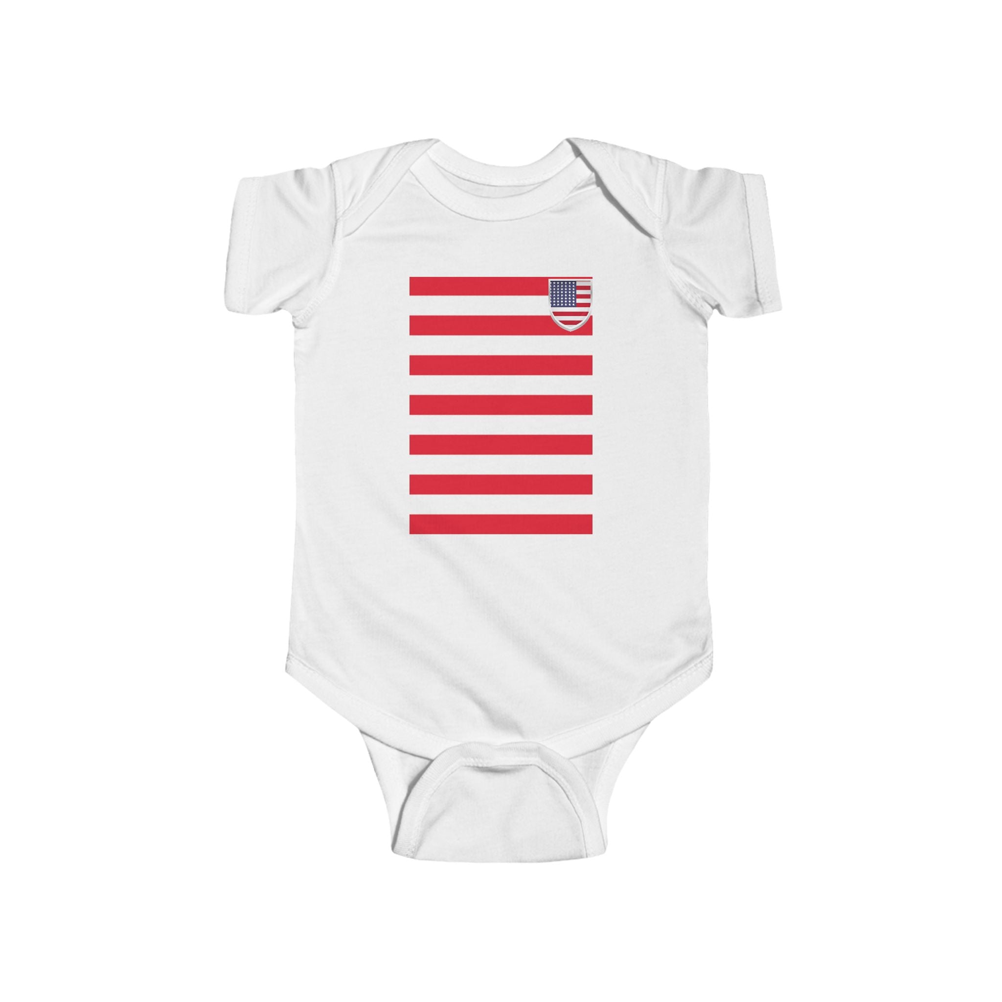 Infant Bodysuit - USA Flag Stripes with Eagle Graphic (Patriotic Baby Onesie)