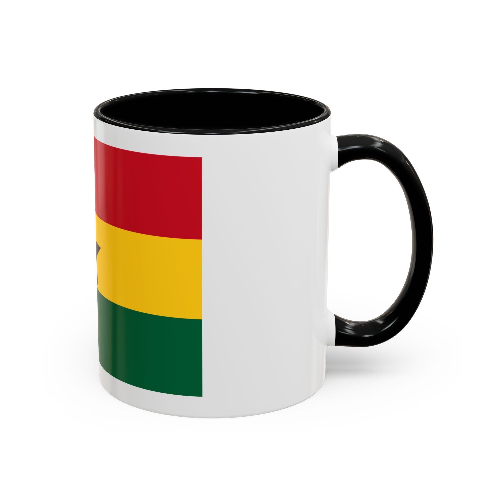 Ghana Flag Accent Coffee Mug – Black Star Red Yellow Green 11/15oz