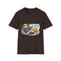 Travel Vibes T-Shirt — Retro Luggage, Globe & Camera Design