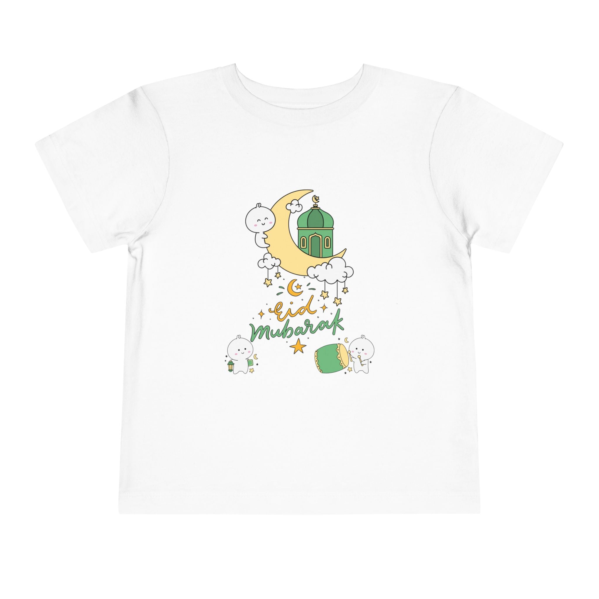 Eid Mubarak Toddler Tee — Cute Mosque & Moon Ramadan Shirt for Kids