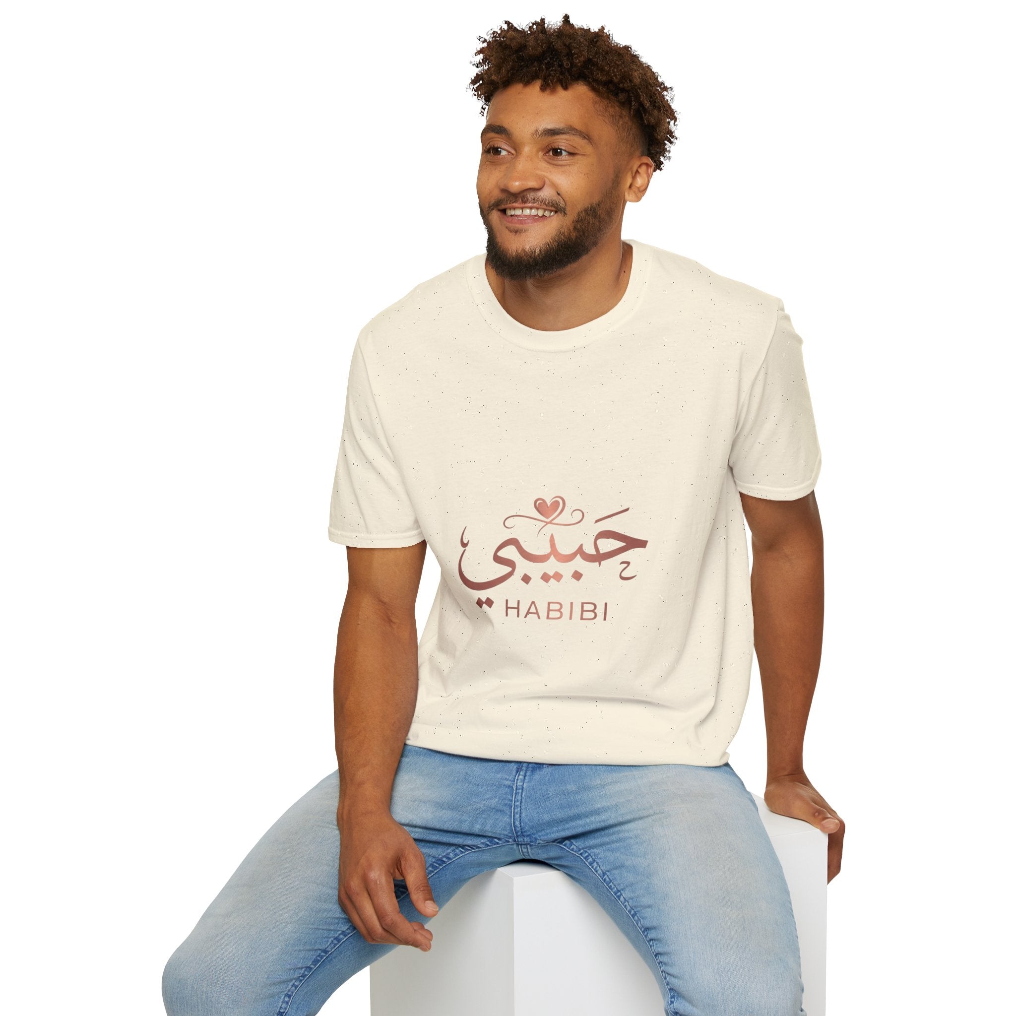 Habibi Script T-Shirt — Arabic Love Tee with Heart Accent