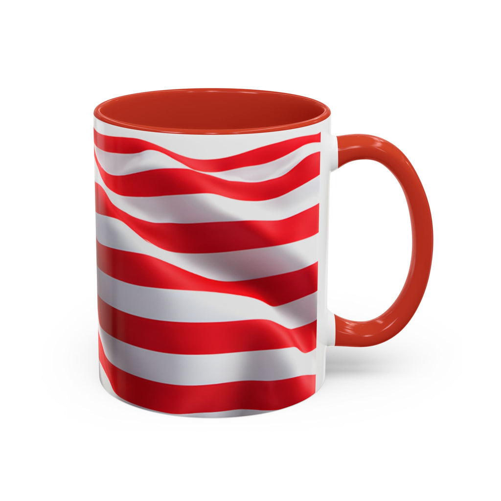 American Flag Accent Coffee Mug — Patriotic USA Stars & Stripes Ceramic Mug (11/15oz)