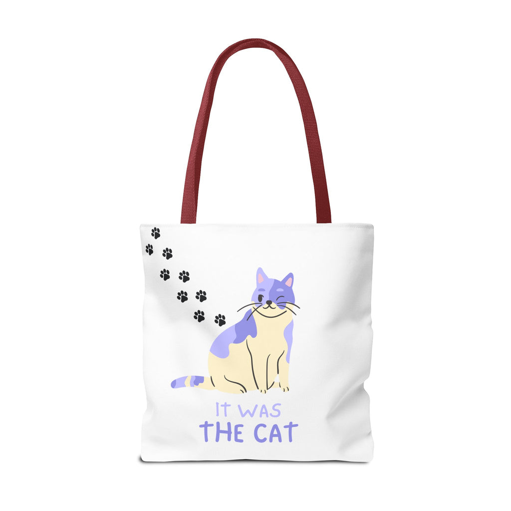 Cat Paw Print Tote — "It Wasn't Me" Funny Cat Tote Bag