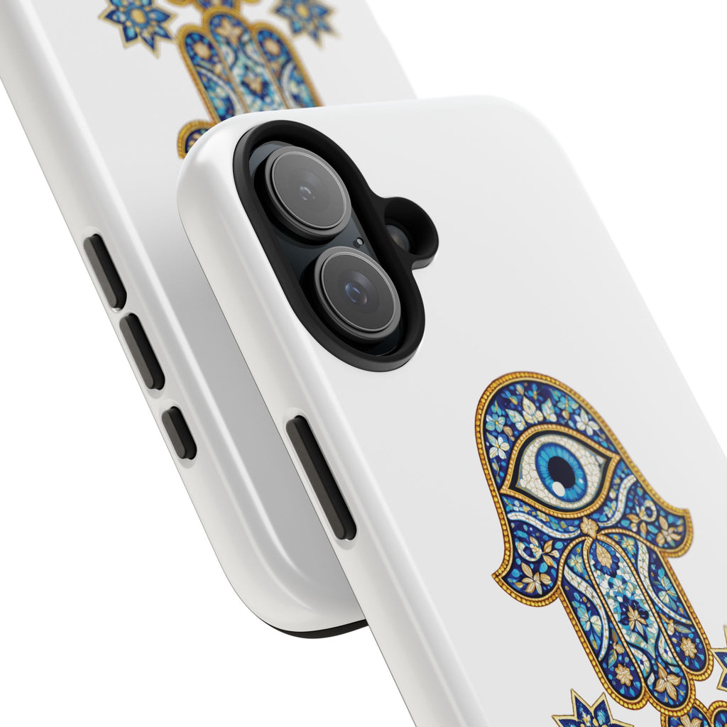 Hamsa Eye Tough Phone Case — Blue Mosaic Protective Phone Cover