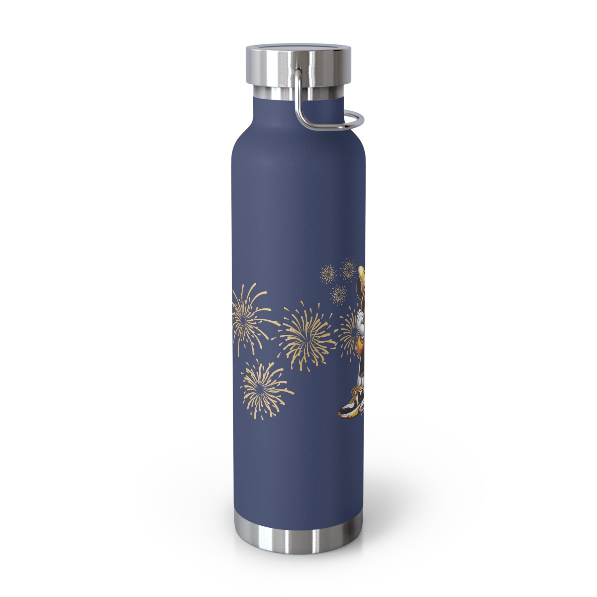 22oz Insulated Water Bottle — Cute Minnie Mouse Gold Sparkle Design