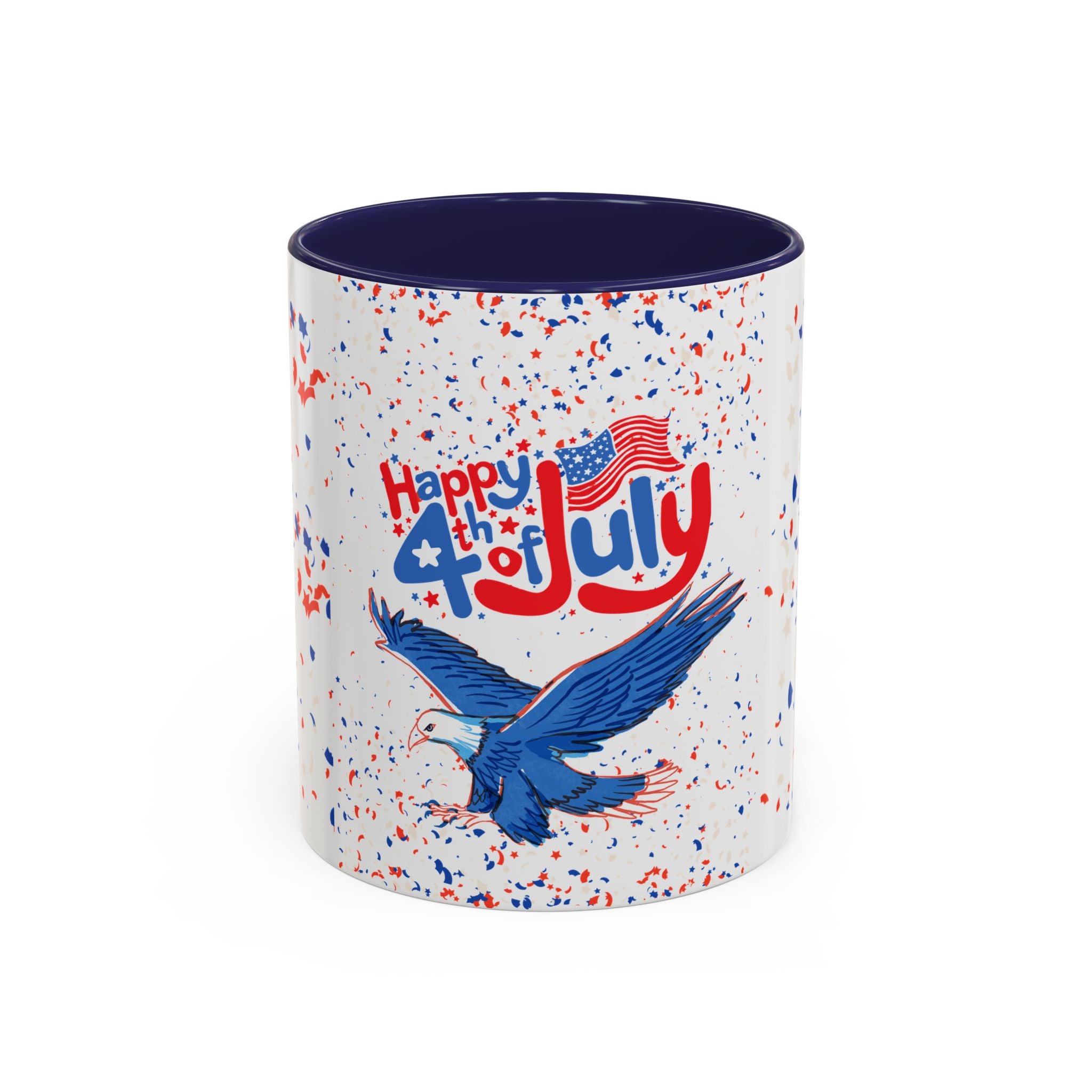 4th of July Coffee Mug - Patriotic Eagle Accent Mug, Red White & Blue Celebration Drinkware