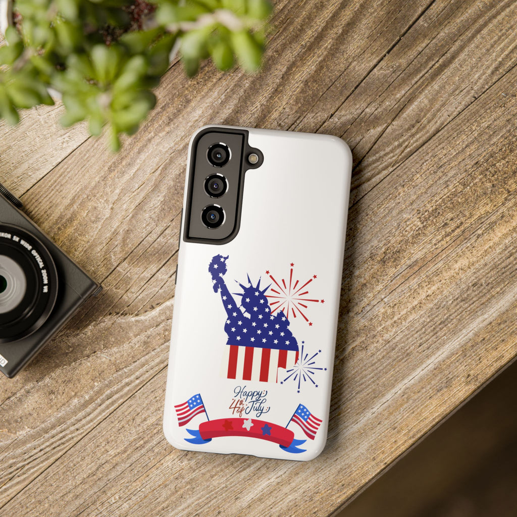 4th of July Tough Phone Case — Statue of Liberty USA Flag Design