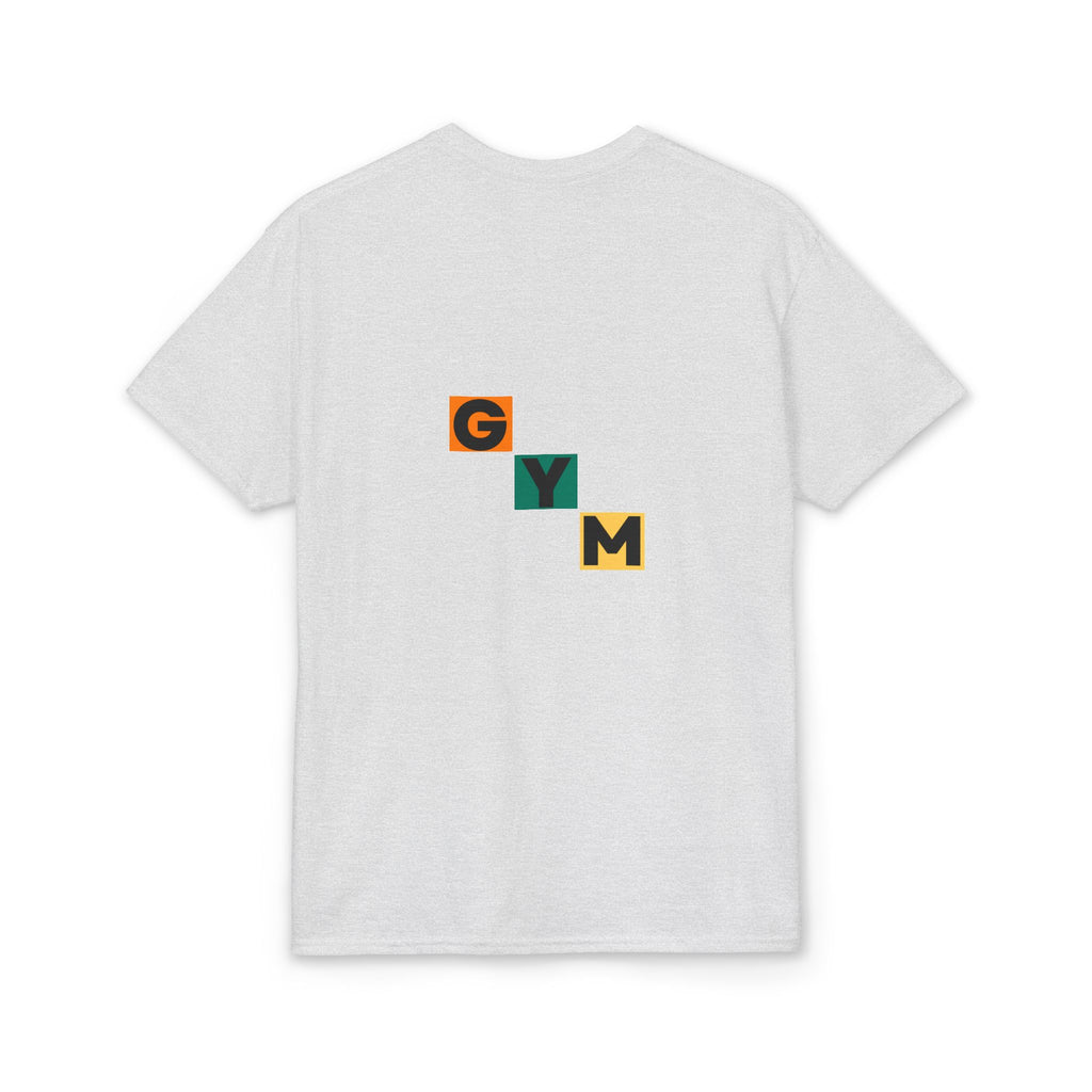 Gym Blocks Graphic T-Shirt — Retro Fitness Silhouette Tee
