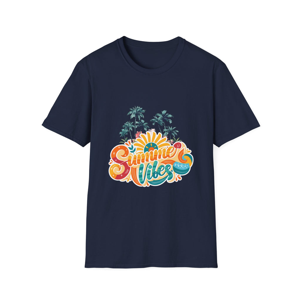 Summer Vibes T-Shirt — Retro Beach Palm Tree Graphic