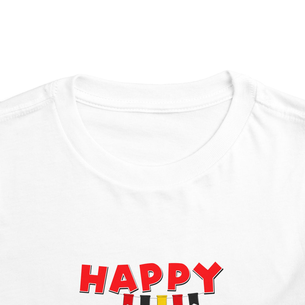 Toddler Tee — 'Happy Birthday' Balloon Party Shirt (Mickey-Style Colors)