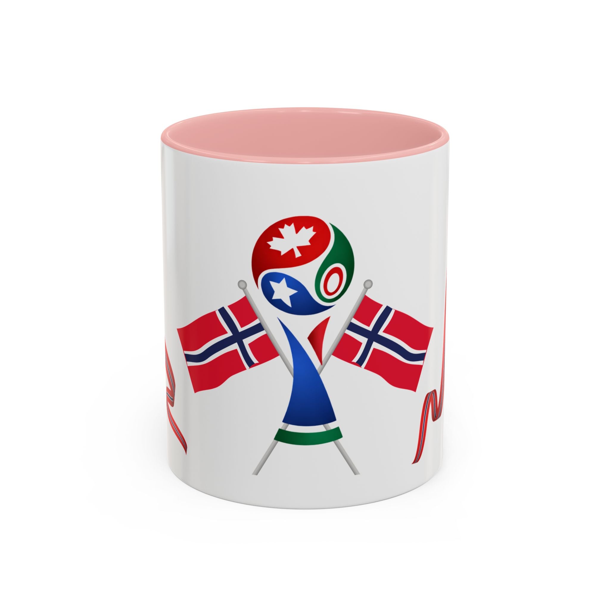 Norway Pride Coffee Mug — Norwegian Flag Ribbon & Cup Emblem Accent Mug