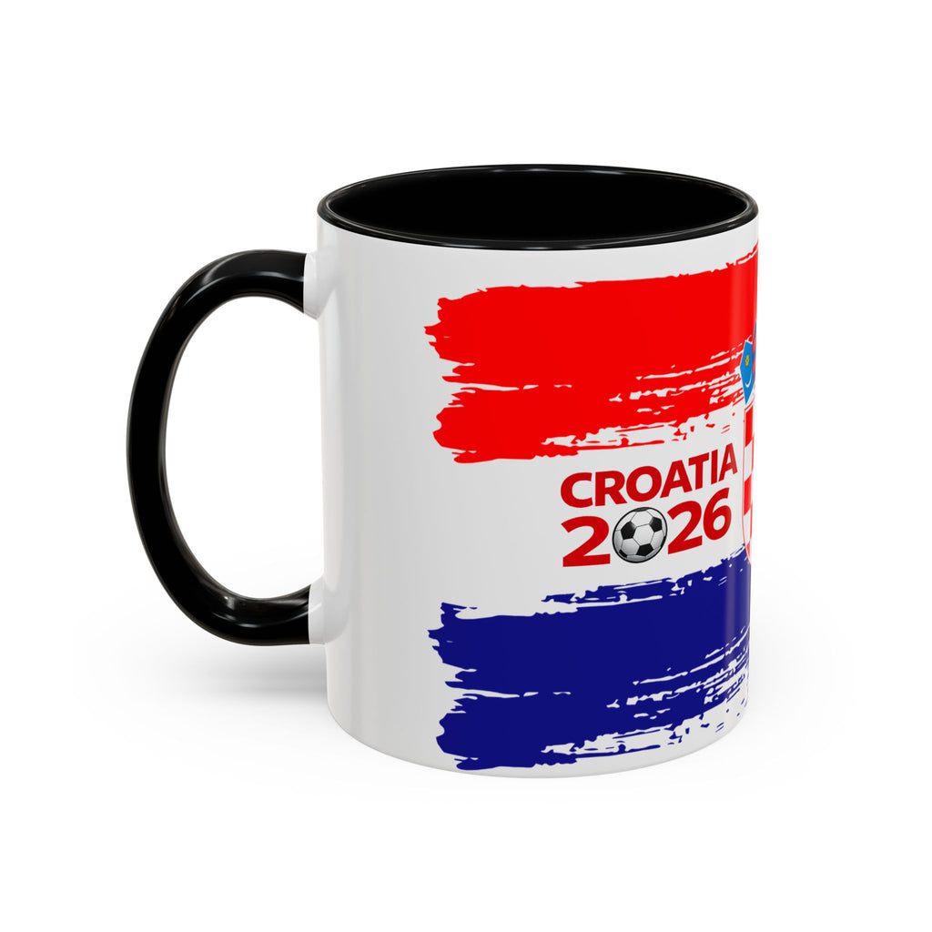 Croatia 2026 Accent Coffee Mug – Red White Blue Crest Soccer Fan Gift
