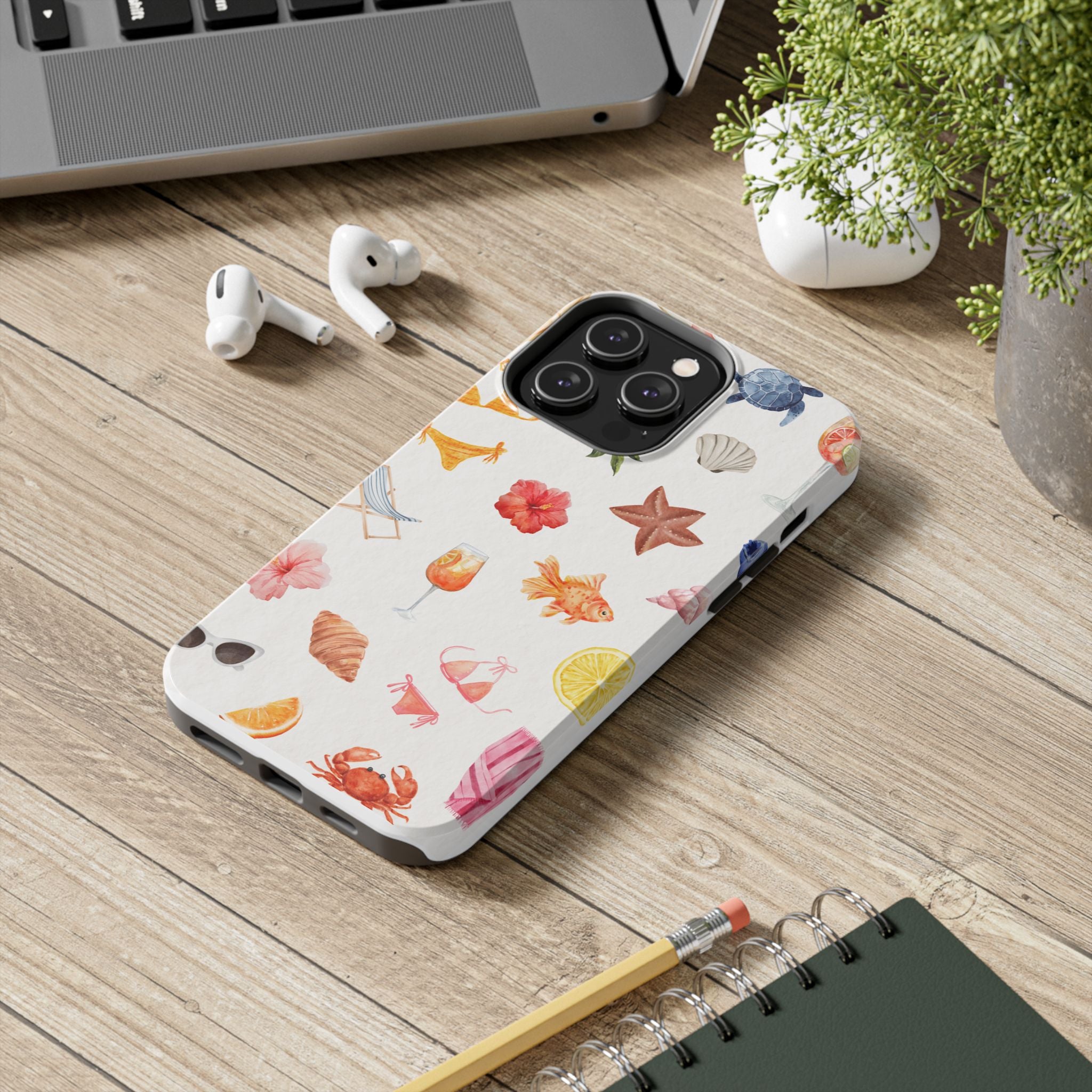 Summer Seashells Pattern Tough Phone Case — Beach Vacation Phone Cover