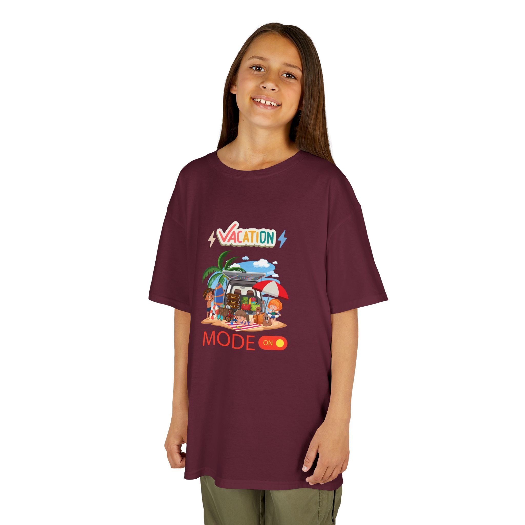 Kids Tee — "Vacation Mode" Beach Graphic Shirt