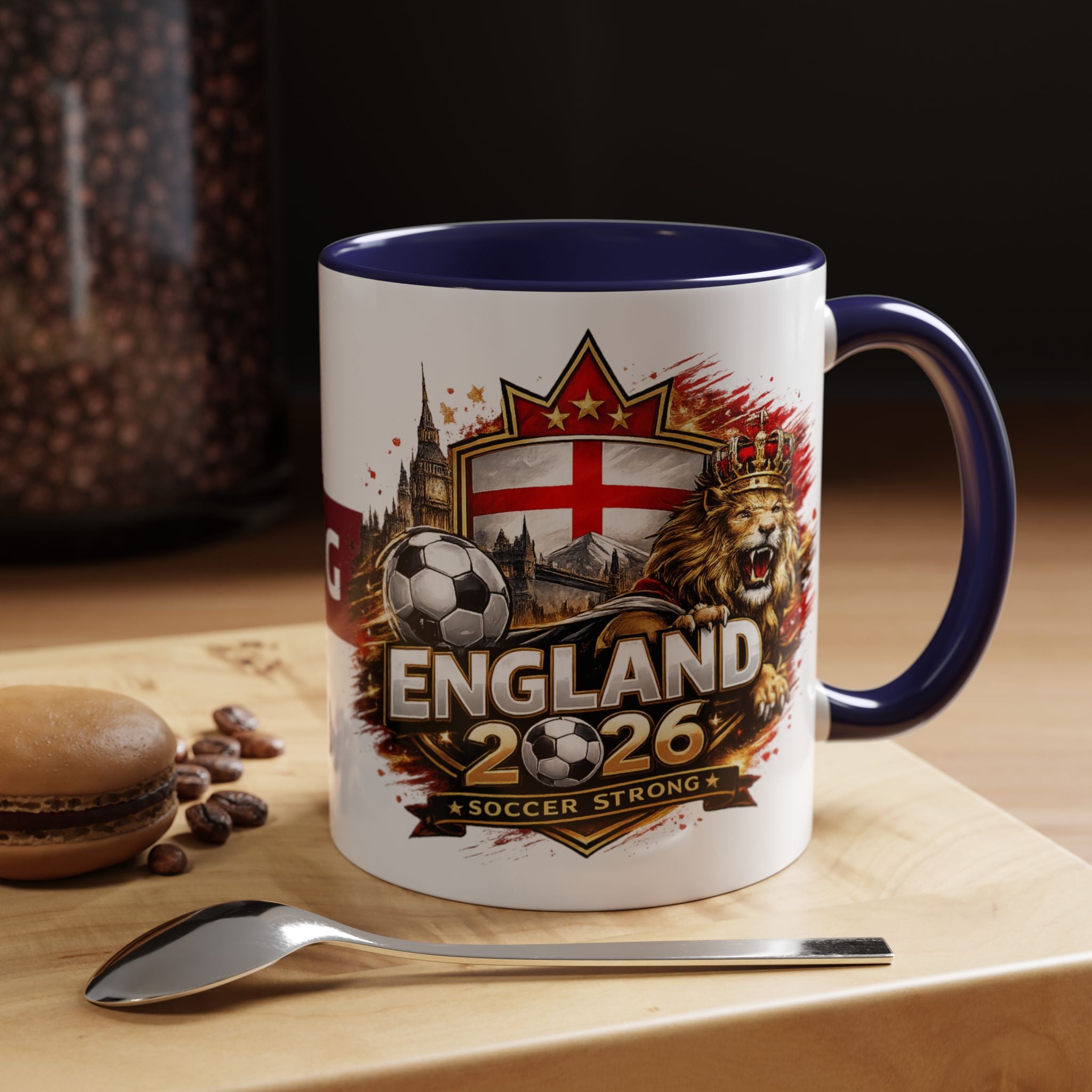 England 2026 Soccer Cup Accent Coffee Mug (11, 15oz)