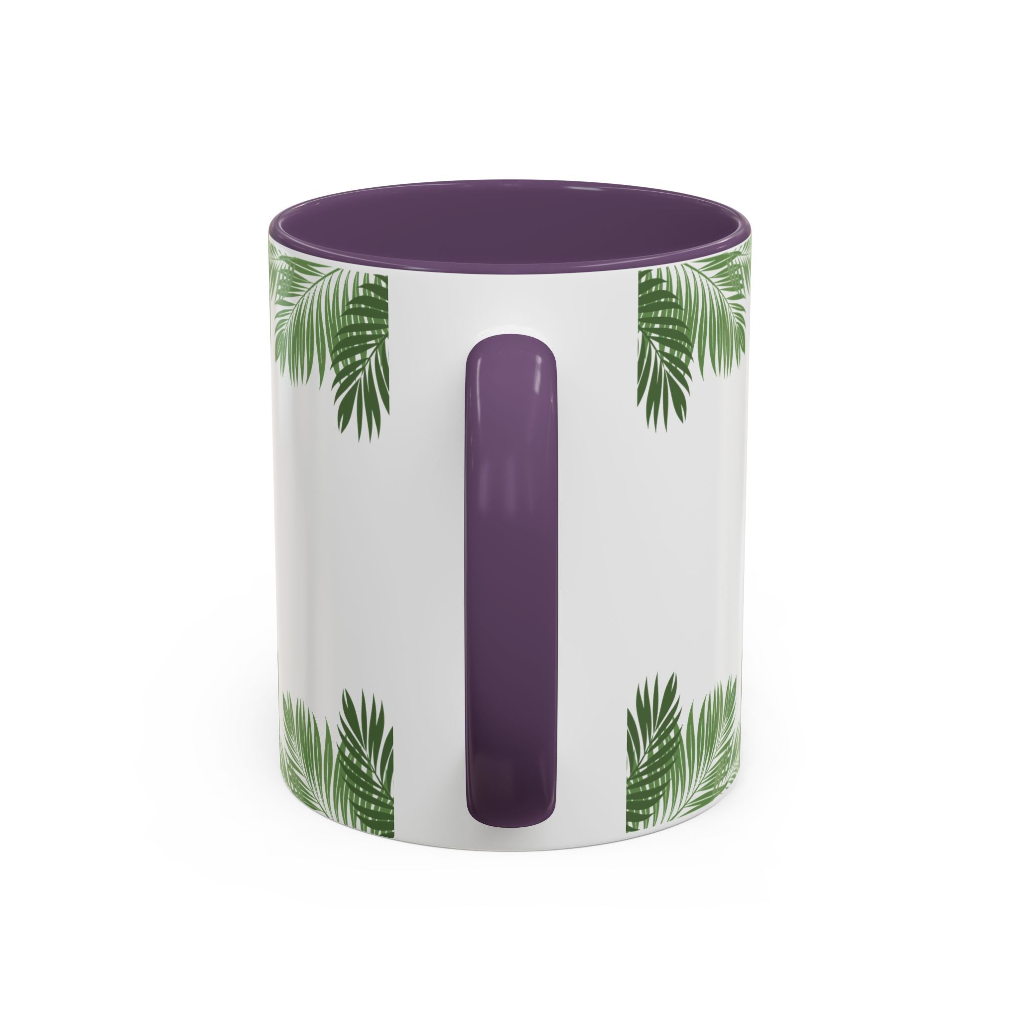 Tropical Palm Coffee Mug — Beachy Accent Mug with Palm Leaves (11oz)