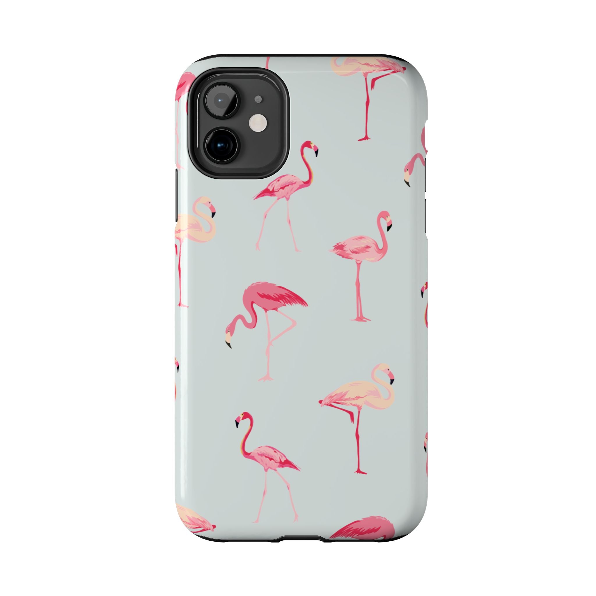 Flamingo Pattern Tough Phone Case — Cute Pink Birds Protective Phone Cover