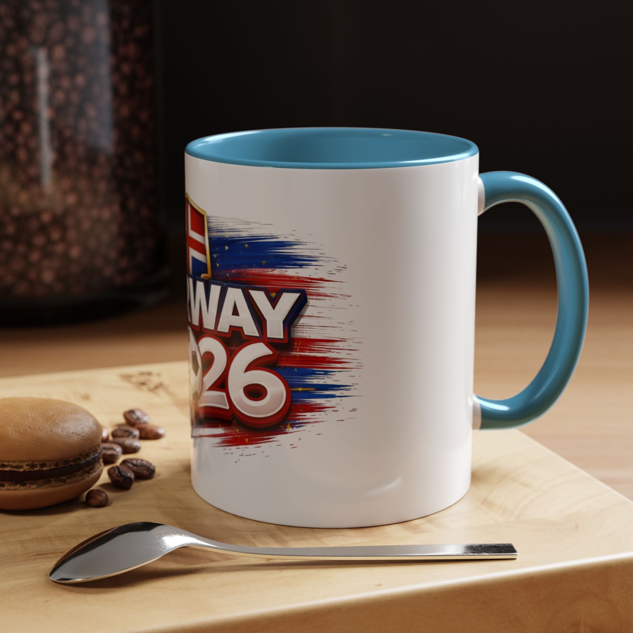 Norway 2026 Soccer Fan Accent Coffee Mug — Cup Supporter Gift